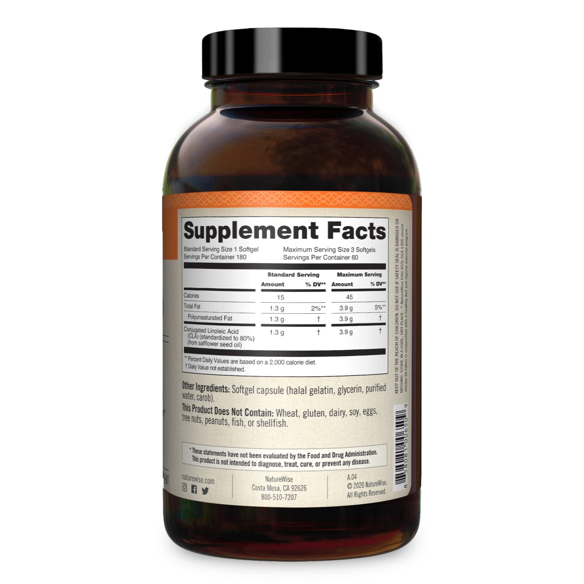 NatureWise Elite CLA 1300 Maximum Potency, 95% CLA Safflower Oil Workout Supplement NatureWise buy supplements canada