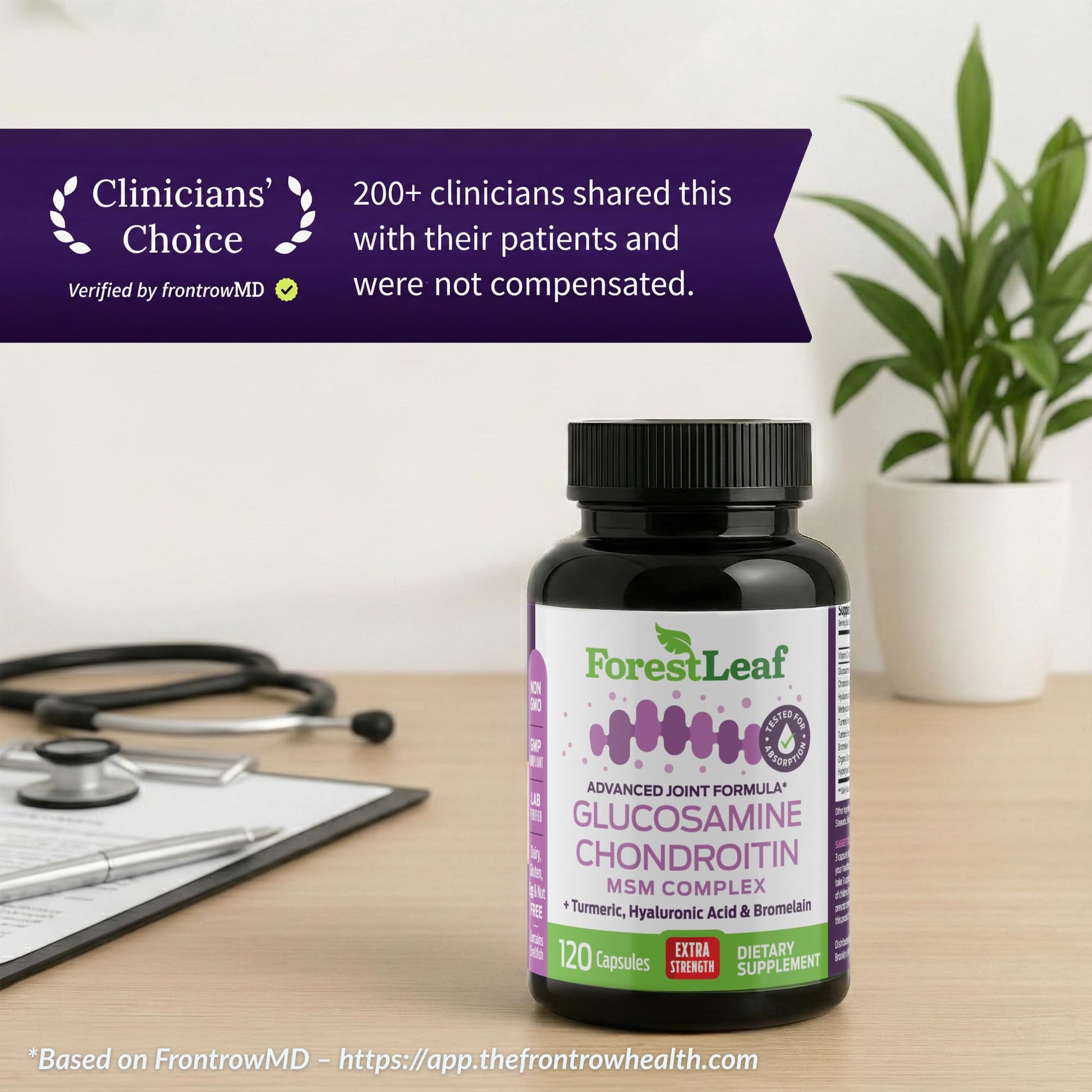 ForestLeaf Glucosamine Chondroitin MSM Joint Supplement Complex - 1200mg - 120 Caps ForestLeaf buy supplements canada
