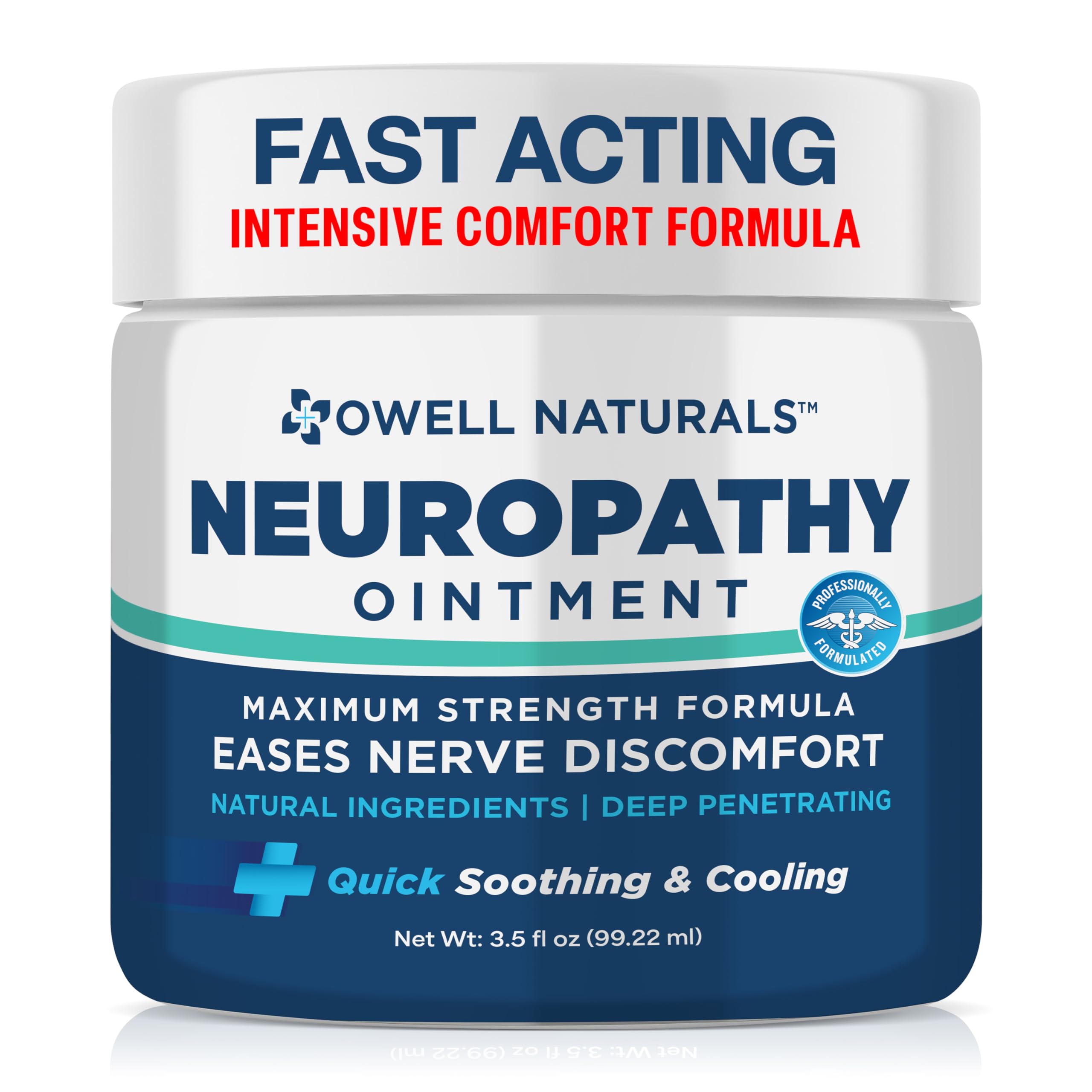 Owell Naturals Neuropathy Nerve Ointment for Feet, Fingers, Hands, Toes, Back, Legs & Arms - Fast-Acting Formula, Max Strength, Cooling Effect, 3.5 Fl Oz Owell Naturals buy supplements canada
