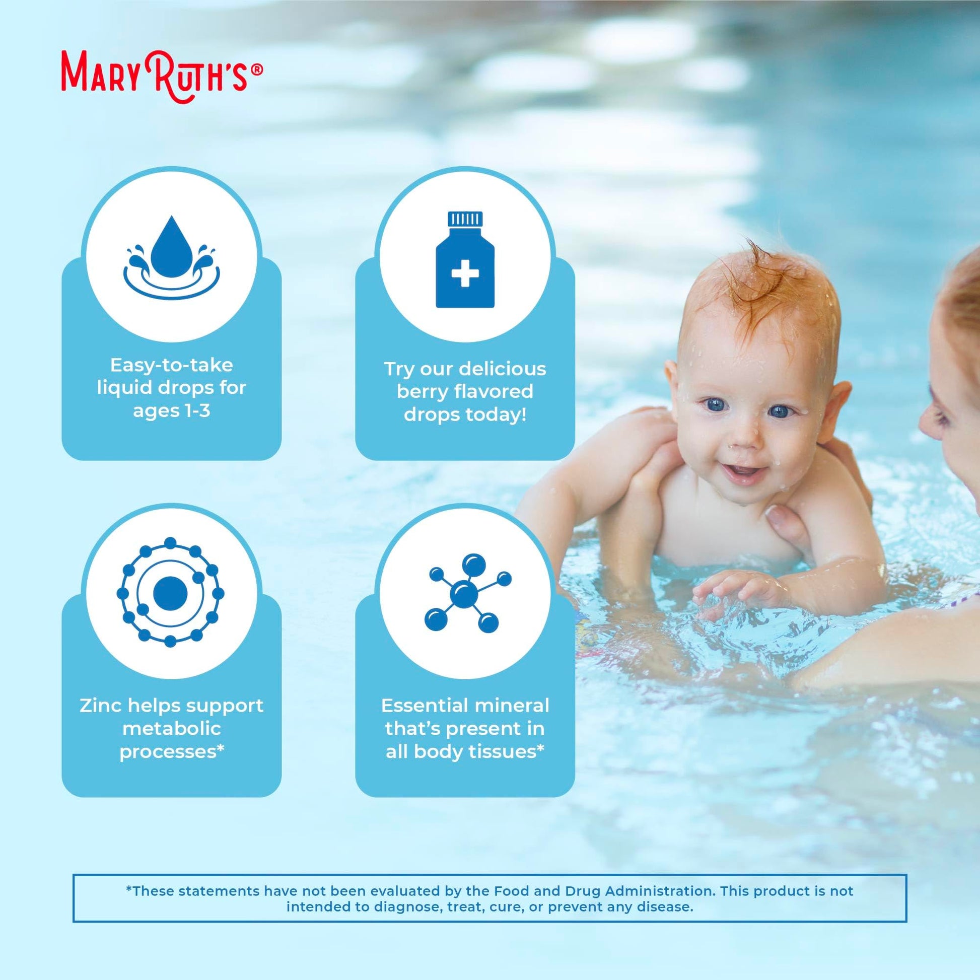 MaryRuth Organics USDA Toddler Liquid Drops | Zinc Sulfate | Immune Support Supplement| Skin Health | Vegan | Formulated for Ages 1-3 | Delicious Berry Flavor | 1 Month Supply | 2 Fl Oz MARYRUTH'S buy supplements canada