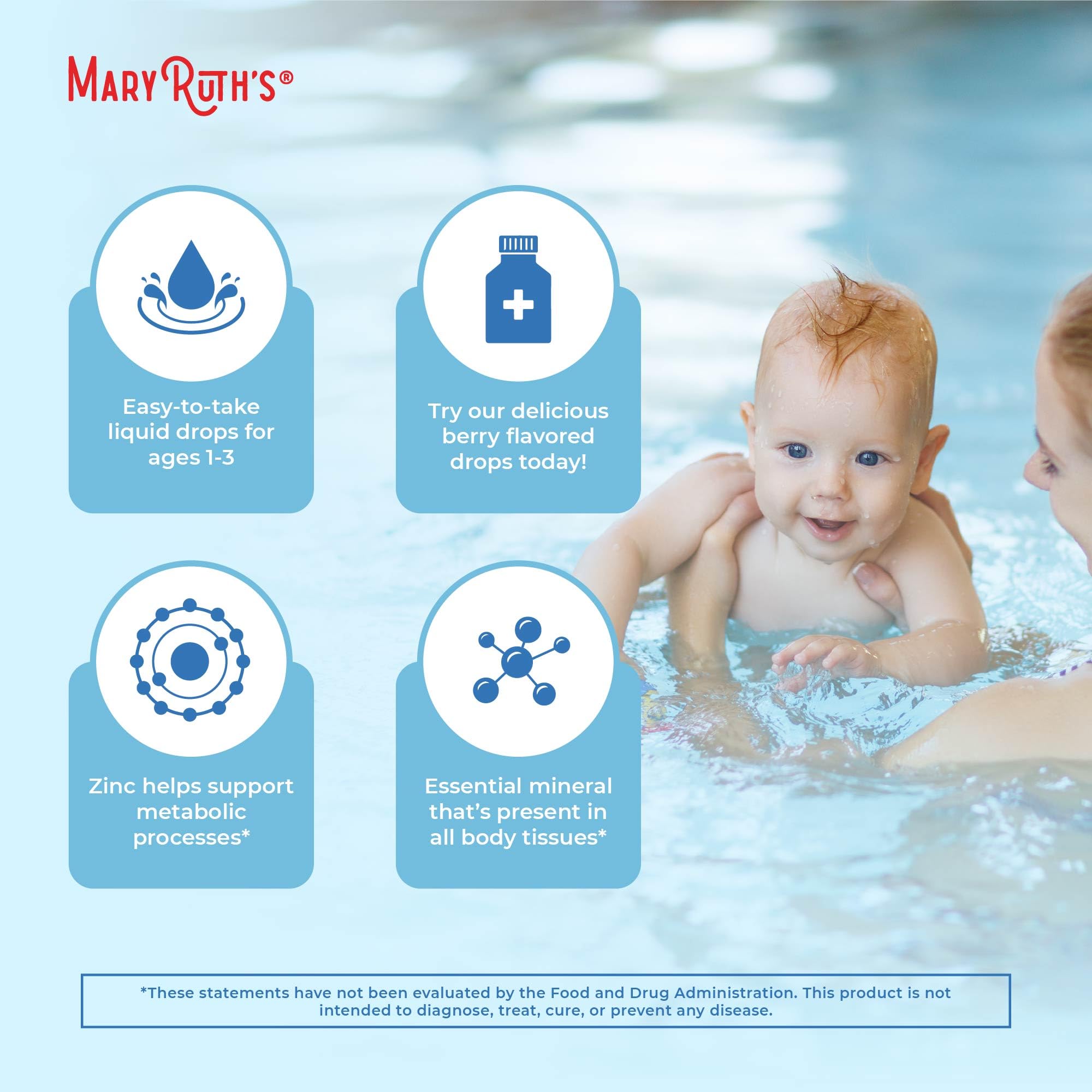 MaryRuth Organics USDA Toddler Liquid Drops | Zinc Sulfate | Immune Support Supplement| Skin Health | Vegan | Formulated for Ages 1-3 | Delicious Berry Flavor | 1 Month Supply | 2 Fl Oz MARYRUTH'S buy supplements canada