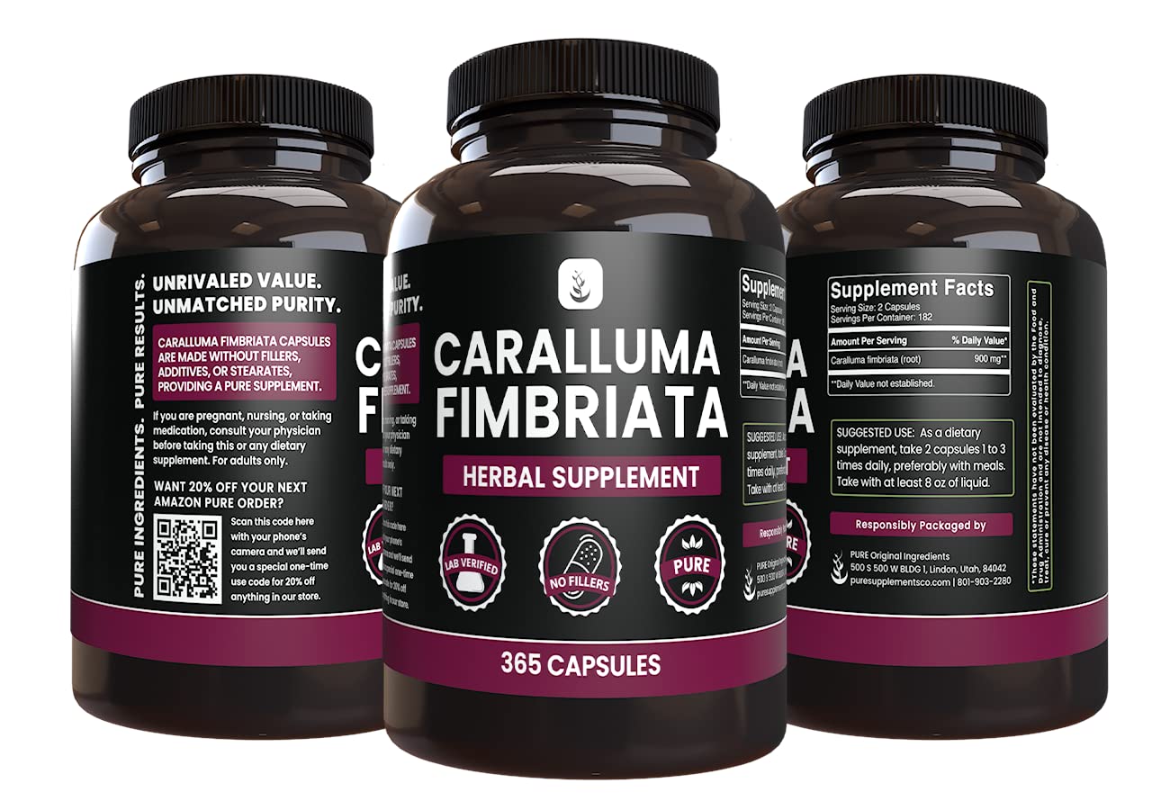 PURE ORIGINAL INGREDIENTS Caralluma Fimbriata (365 Capsules) No Magnesium Or Rice PURE ORIGINAL INGREDIENTS buy supplements canada