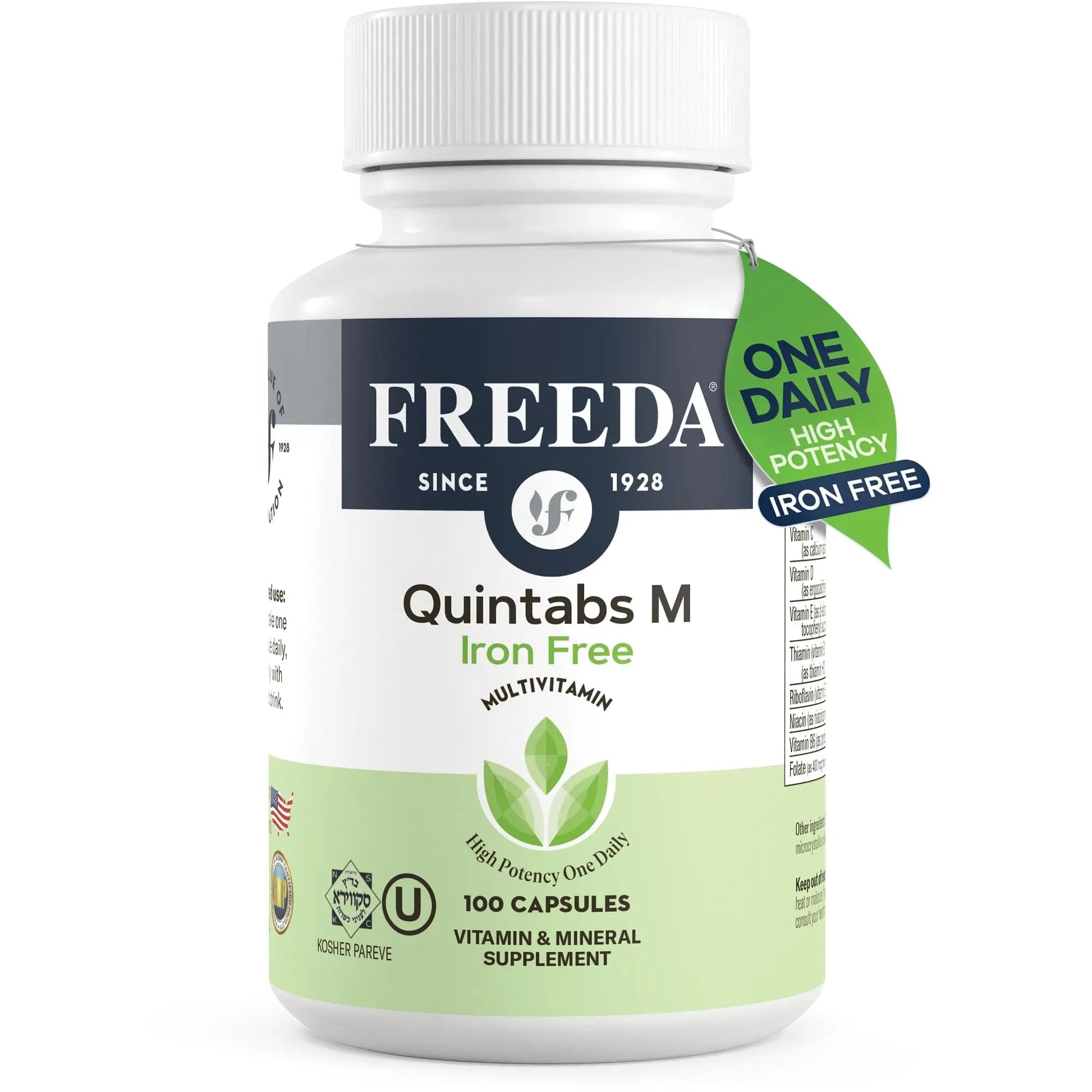 FREEDA One Daily Multivitamin Without Iron – Quintabs-M Iron-Free – Kosher, Balanced Multivitamin Supplements for Adults FREEDA buy supplements canada