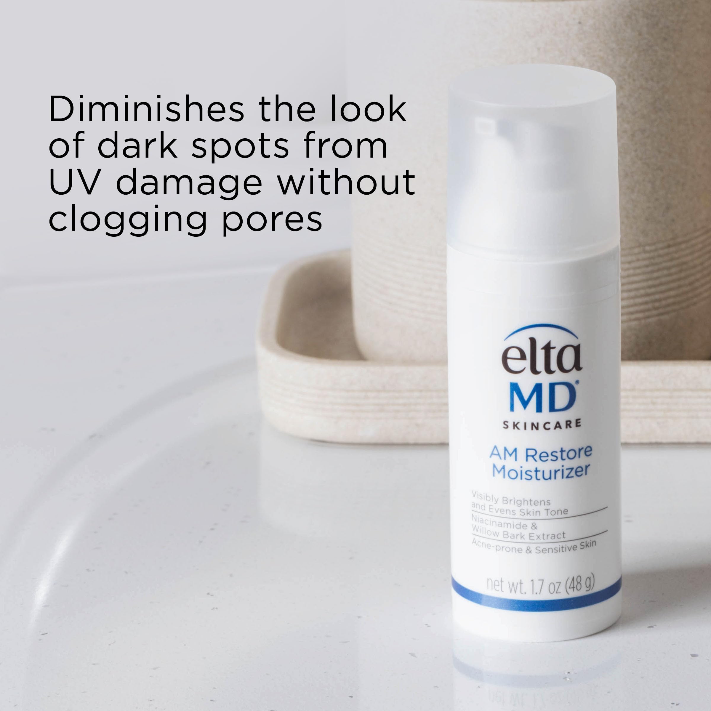 EltaMD AM Restore Face Moisturizer for Women and Men, Light Moisturizer Face Cream, Made with Niacinamide and Hyaluronic Acid, 1.7 oz Pump EltaMD buy supplements canada