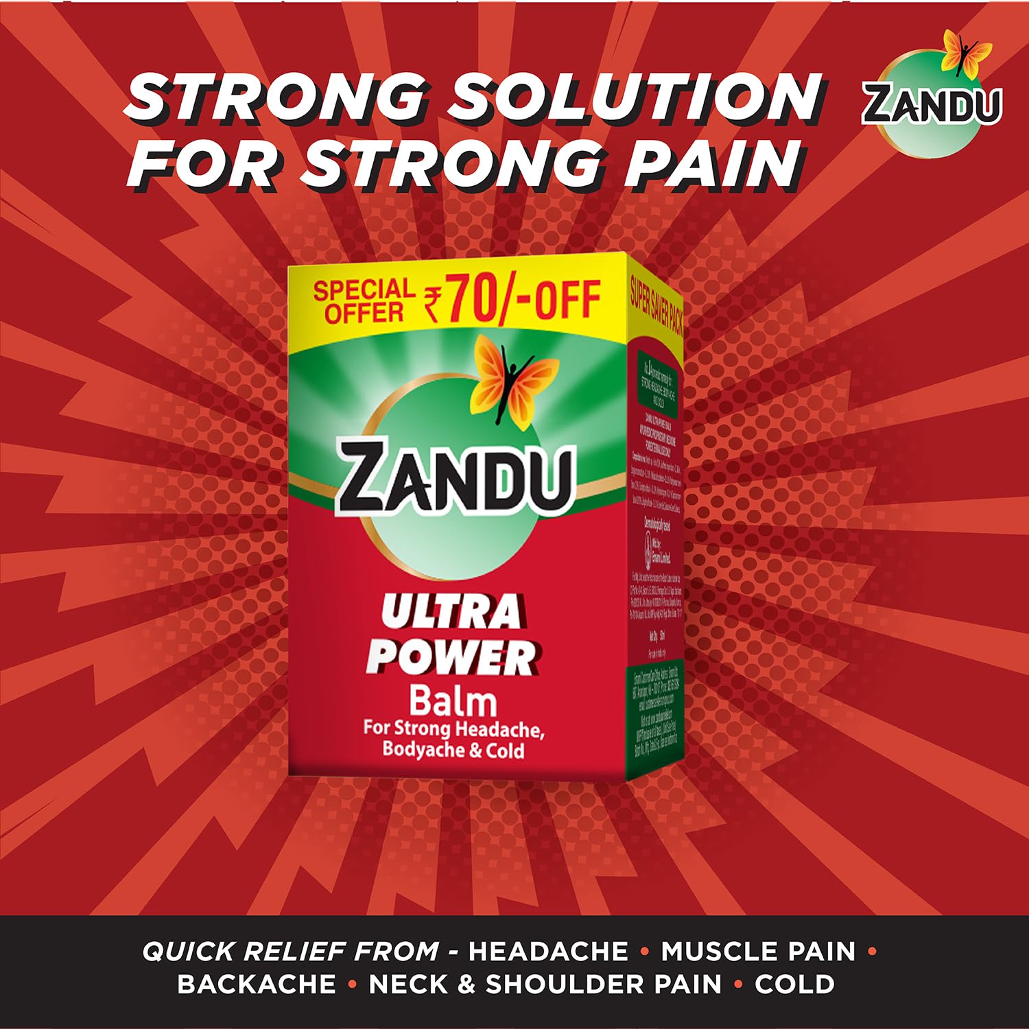 Zandu Ultra Red Balm | Ayurvedic Balm with Menthol, Camphor, Eucalyptus Oil | Relieves from Bodyache, Cold & Muscle Stiffness | Non Greasy & Fast Acting | 0.85 Fl Oz (Pack of 1) Zandu buy supplements canada