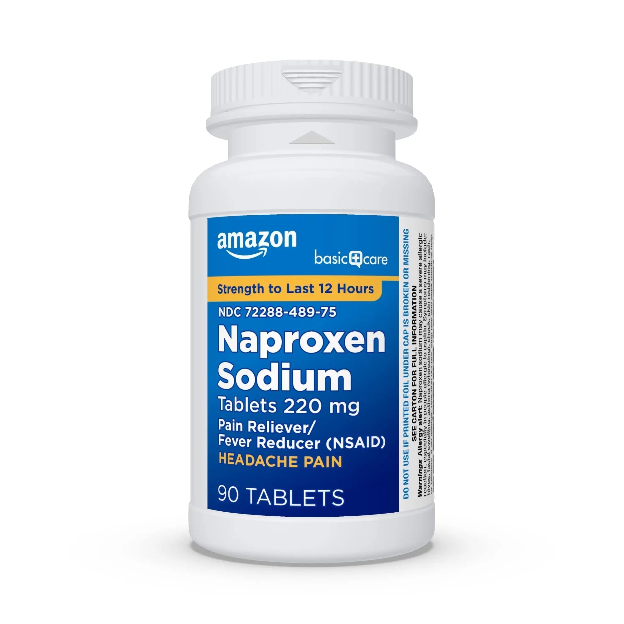 Amazon Basic Care Naproxen Sodium Tablets 220 mg, Pain Reliever, Fever Reducer, Headache Relief, Backache, Menstrual Cramps, Arthritis, Muscular Aches, NSAID, 90 Count Amazon Basic Care buy supplements canada
