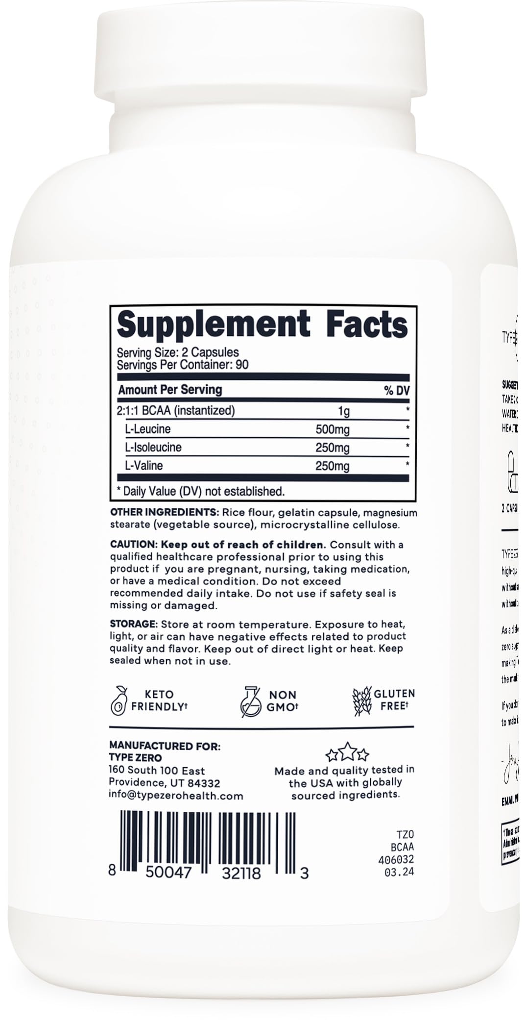 Type Zero BCAA 1000mg (180 Capsules, 90 Servings), Branched Chain Amino Acids (500mg of L-Leucine, 1000mg of L-Isoleucine and L-Valine) Type Zero buy supplements canada