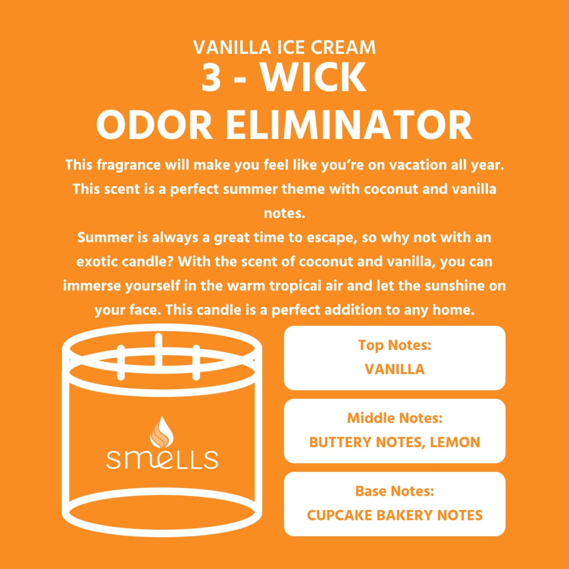 Smells - Odor Eliminator - Premium Soy Wax Jar Scented Candle 12oz. and 16oz. - 100% Cotton Single Wick SmellS buy supplements canada