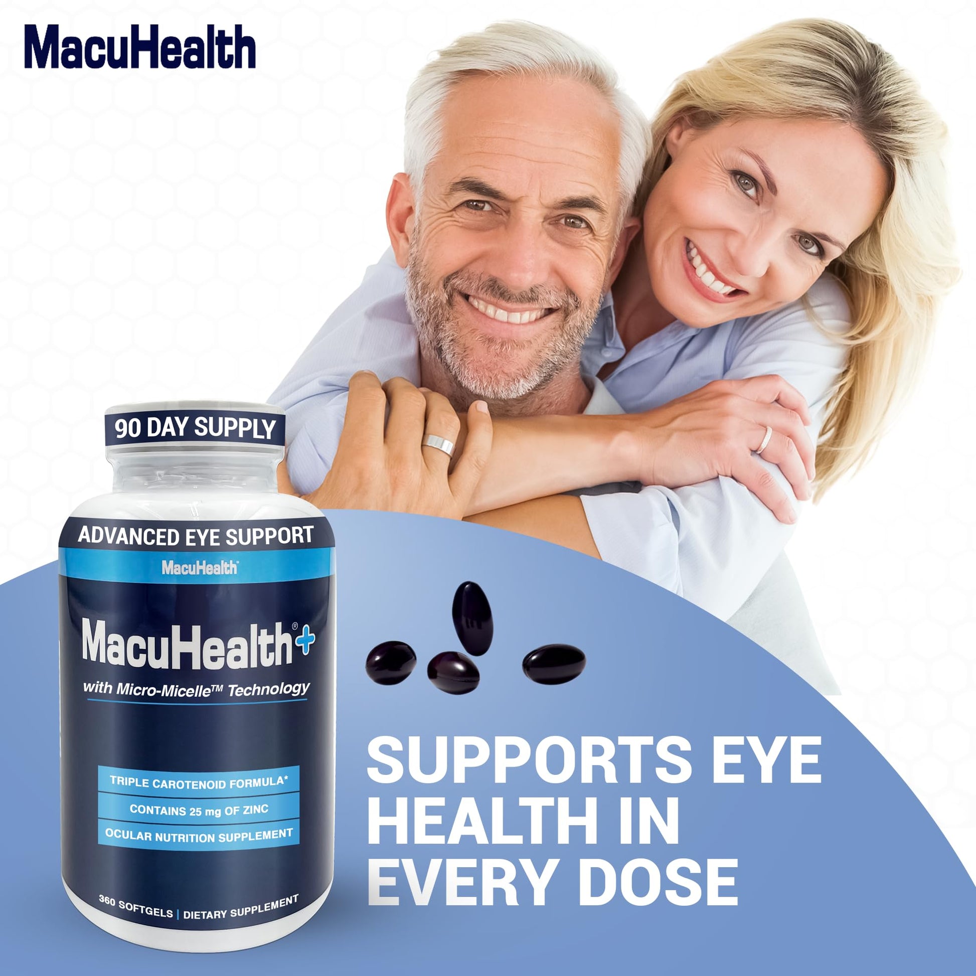 Macuhealth Plus+ Eye Vitamins Supplement for Adults - 90 Day Supply with Lutein, Zeaxanthin, and Meso-Zeaxanthin - Unflavored, Vitamin for Eyes Macuhealth buy supplements canada