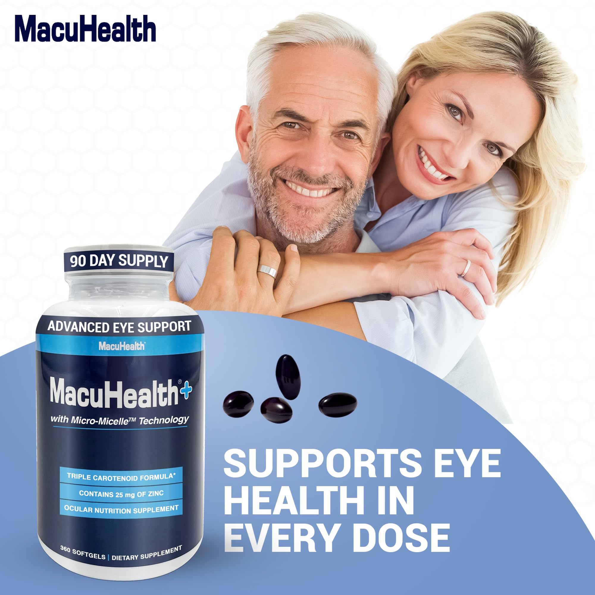 Macuhealth Plus+ Eye Vitamins Supplement for Adults - 90 Day Supply with Lutein, Zeaxanthin, and Meso-Zeaxanthin - Unflavored, Vitamin for Eyes Macuhealth buy supplements canada