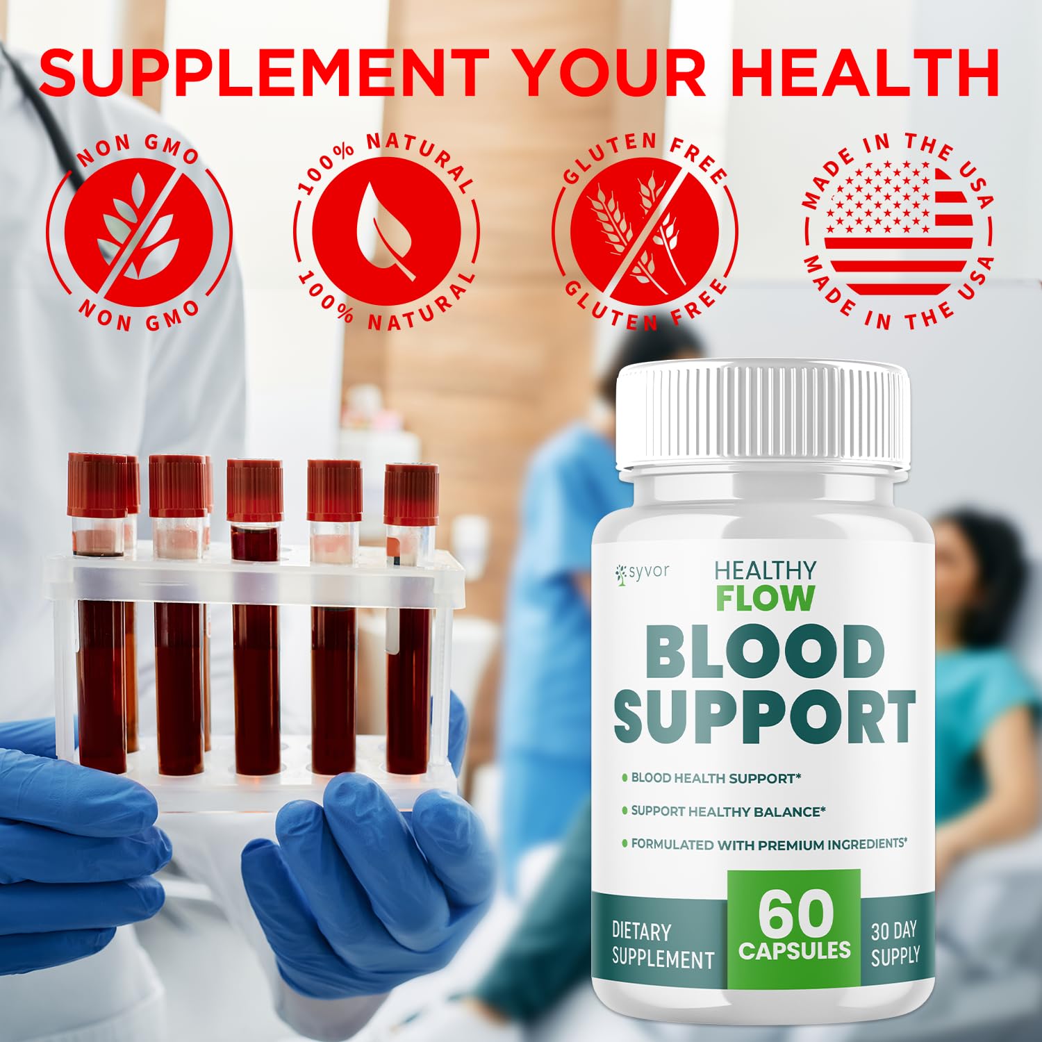 (2 Pack) Healthy Flow Blood Support Capsules, Official Healthy Flow Blood Support Pills with All Natural Ingredients, Advanced Formula Supplement with Premium Vitamins for Men & Women (120 Capsules) Syvor buy supplements canada