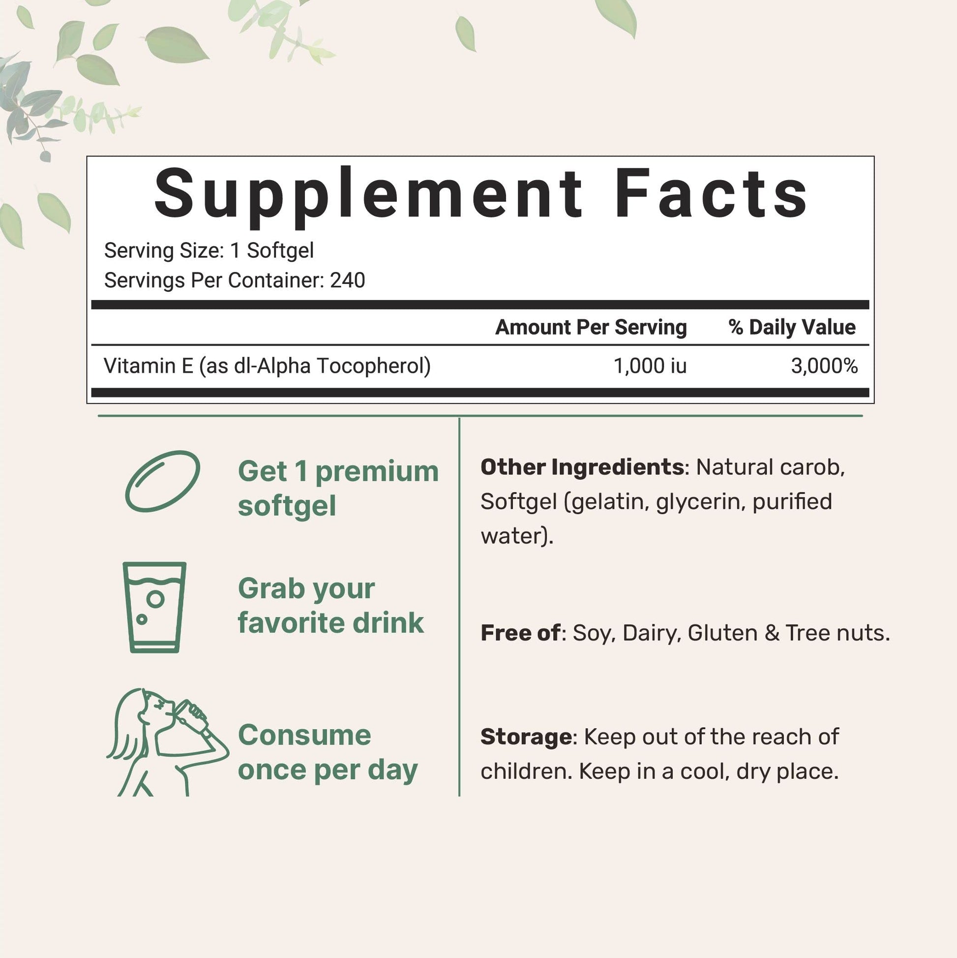 Micro Ingredients Vitamin E 1000 IU, 240 Softgels | Pure Vitamin E Oil Pills Micro Ingredients buy supplements canada