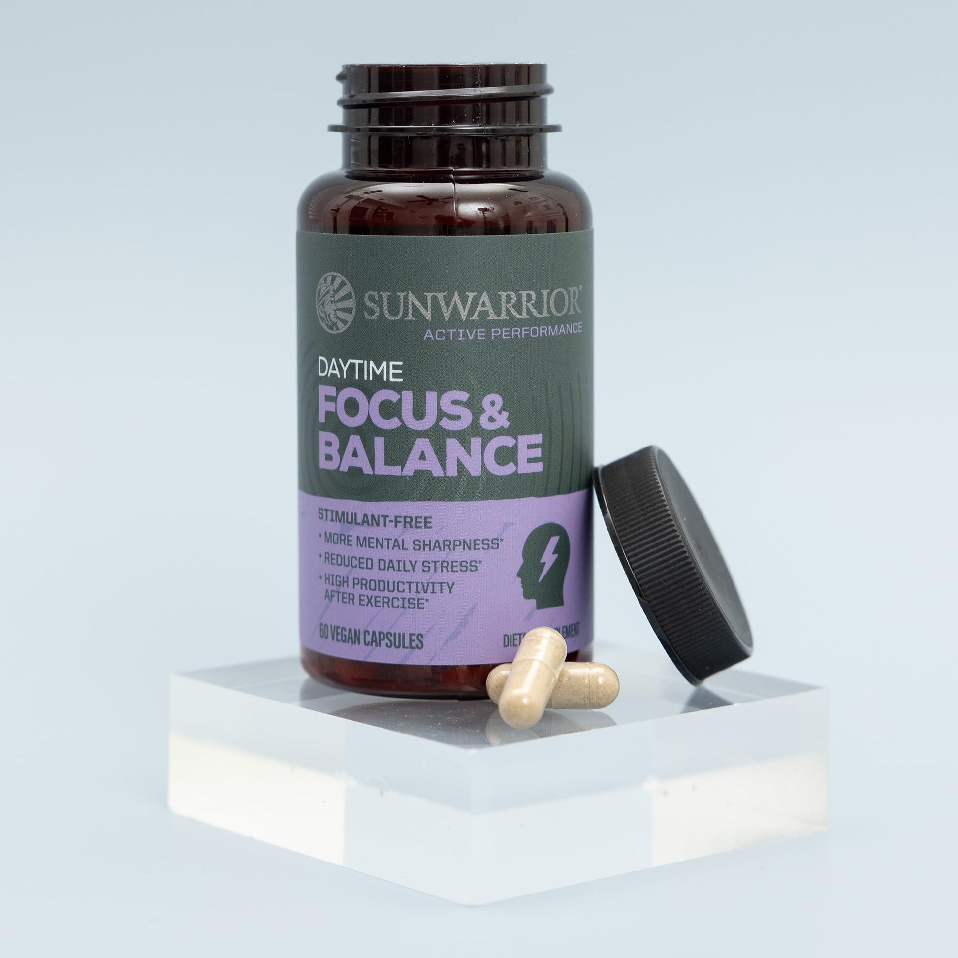Ashwagandha, Rhodiola, Reishi & 5-HTP for Stress-Free Focus Active Focus & Balance Capsules Caffeine-Free Nootropic for Calm Energy & Mental Clarity, Mood & Immune Support 60 Vegan Capsules Sunwarrior buy supplements canada