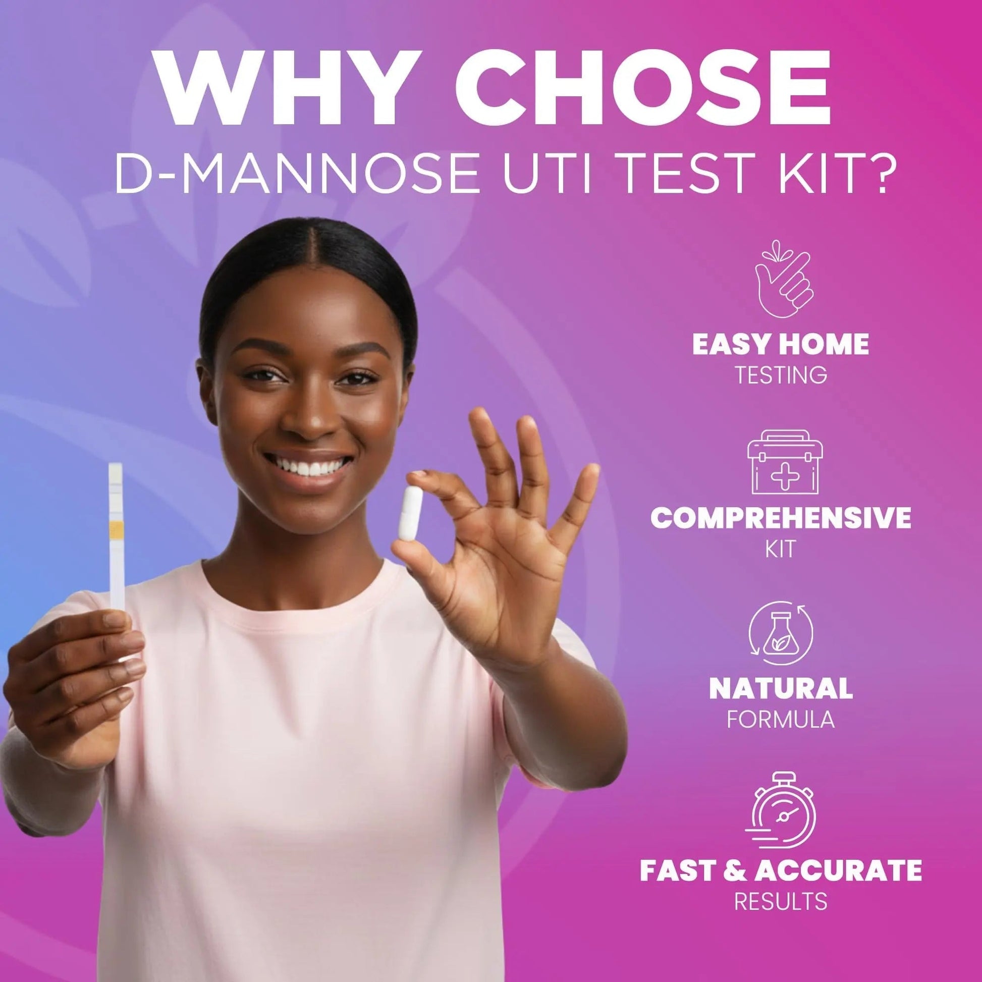 Pelvana D-Mannose UTI Kit for Women – UTI Test Strips & D-Mannose Supplement, At-Home Testing, Maintains Healthy Urinary Tract Balance, Flushes Impurities – 3 Bottles (120 Capsules) + 50 Test Strips Pelvana buy supplements canada