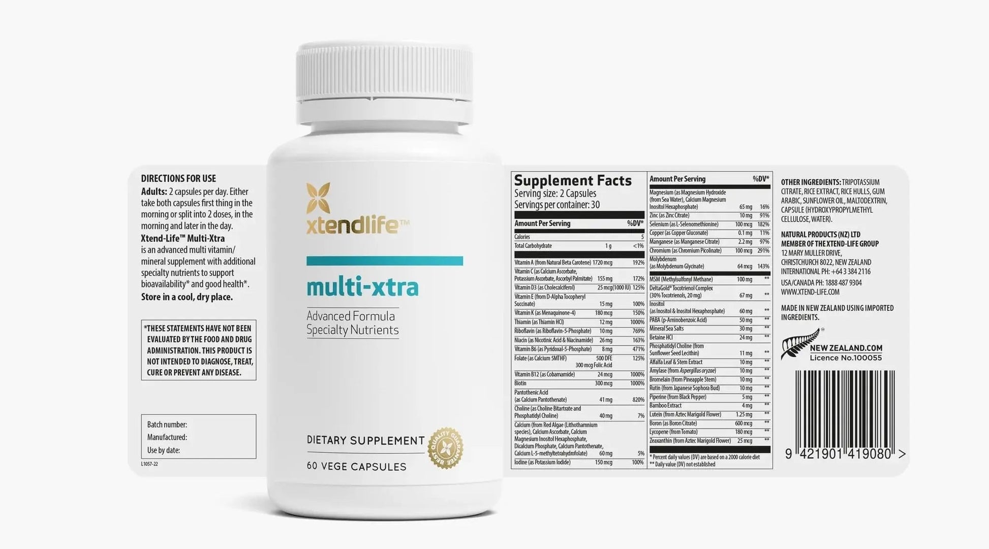 Xtendlife Multi-Xtra Multivitamin for Immune, Heart & Energy Support - 40+ Bioavailable Vitamins, Minerals, Antioxidants & Herbs Xtendlife buy supplements canada