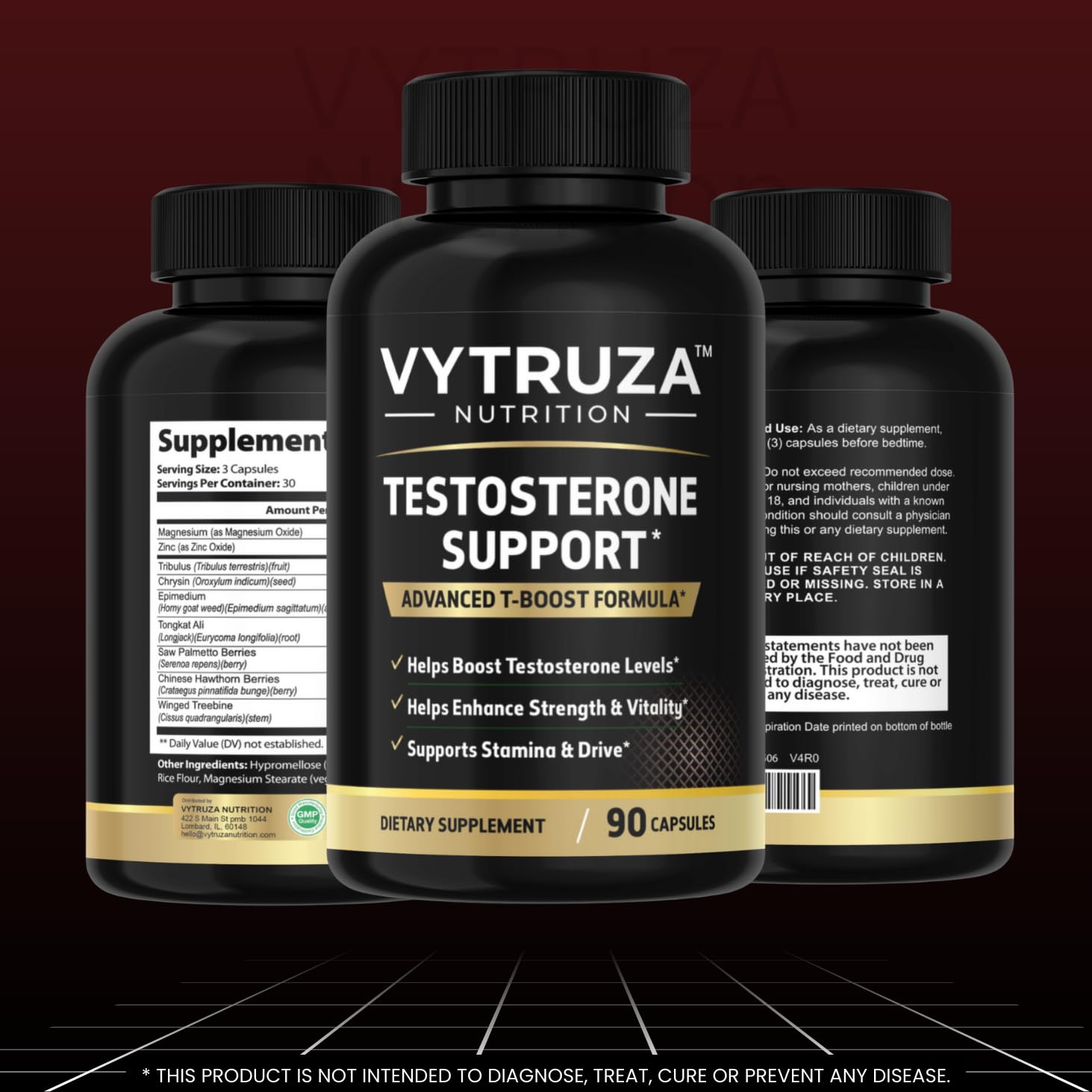 VYTRUZA Nutrition Advanced T-Boost Formula Test Support Capsules, Premium Ingredients, Energy, Strength Support Supplement for Men, 90 Capsules VYTRUZA buy supplements canada