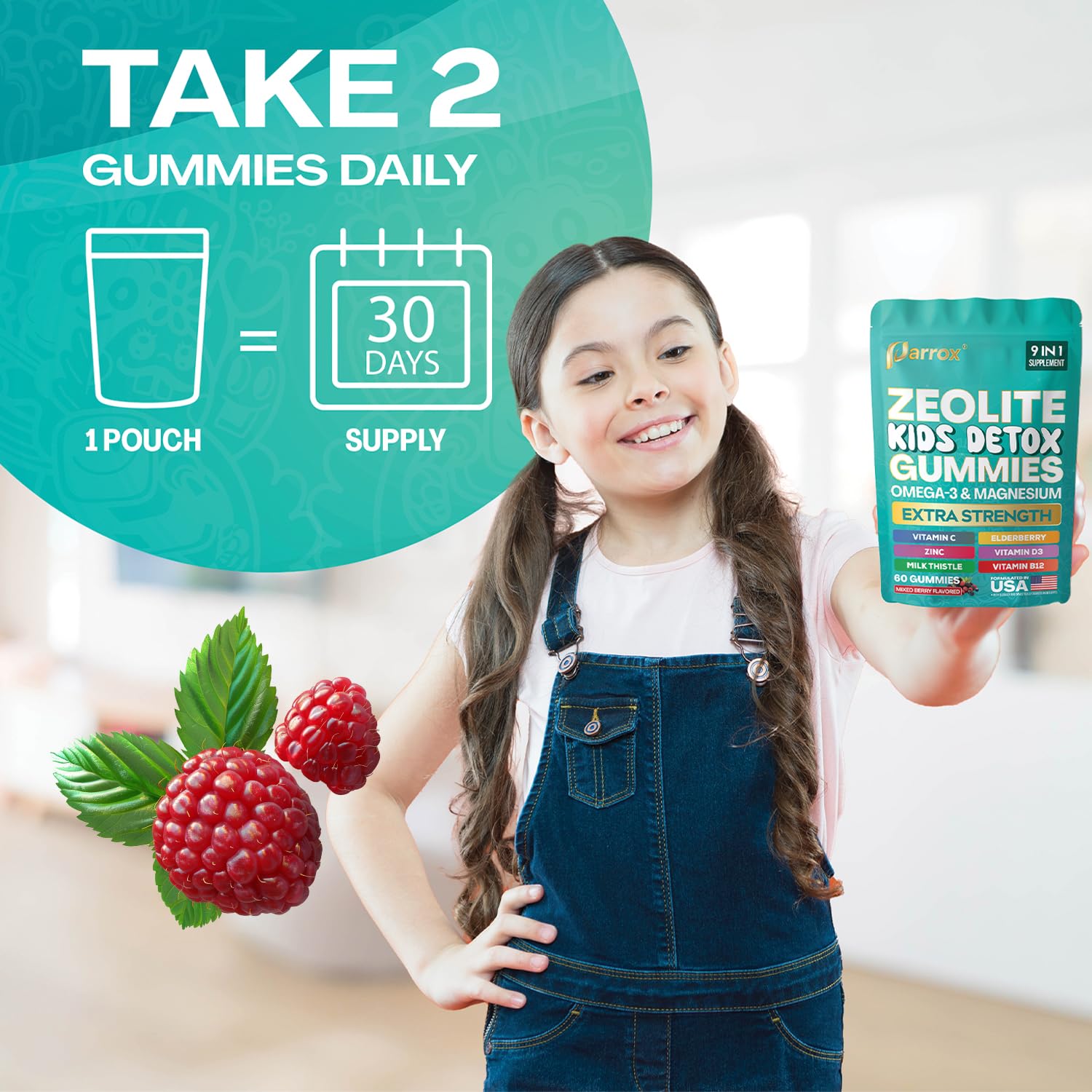 Parrox Zeolite Kids Gummies, 9-in-1 with Zeolite, Omega-3, Magnesium, Elderberry, Vitamin C, Milk Thistle, Vitamin D3, Zinc, B12 – Sugar-Free Parrox buy supplements canada