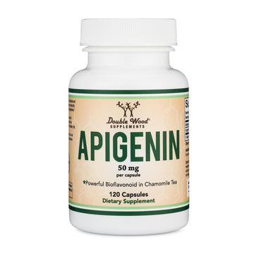 Apigenin Supplement - 50mg per Capsule, 120 Count (Powerful Bioflavonoid Found in Chamomile Tea for Relaxation, Sleep, and Mood) Senolytic