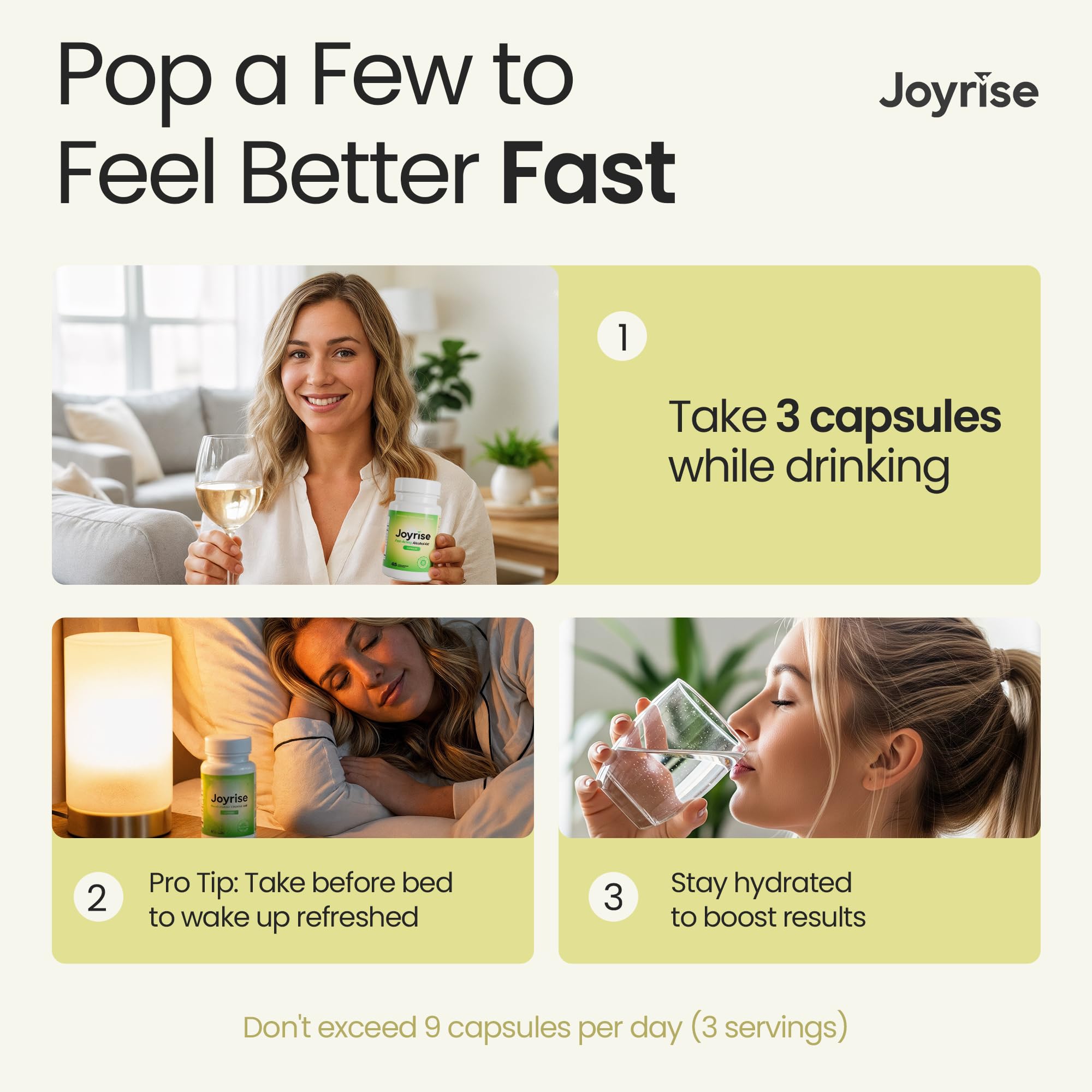 Joyrise® After Drinking Aid – Fast Acting Capsules with DHM – Alcohol Metabolism Support, Liver Health, Rapid Bioavailability & Body Replenishment – 45 Capsules (15 Servings) Joyrise buy supplements canada