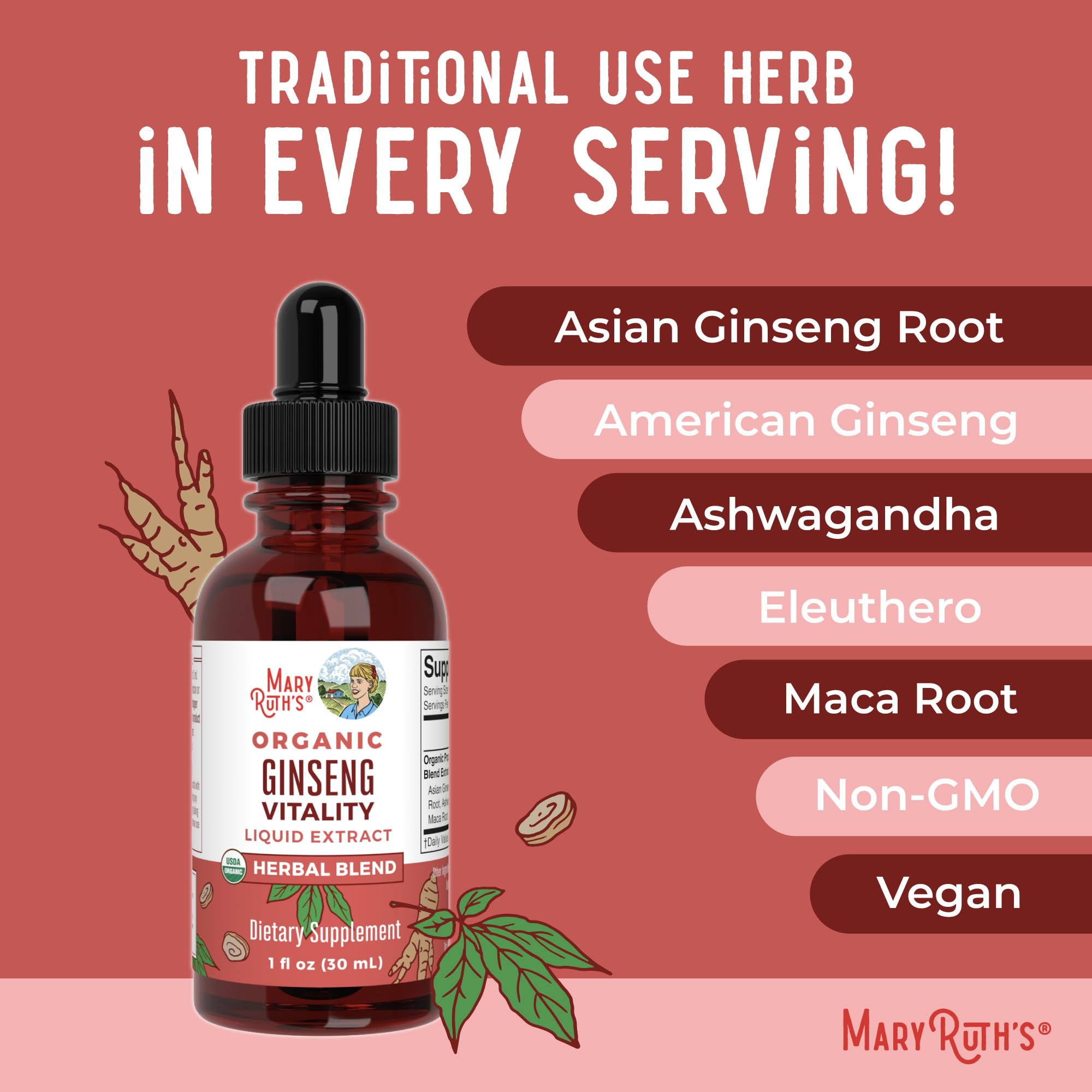 MaryRuth Organics Herbal Supplement for Brain Function | Boost Energy | Memory | Vitality USDA | Ginseng with Ashwagandha | Eleuthero and Maca Root Extract | 1 Fl Oz MARYRUTH'S buy supplements canada