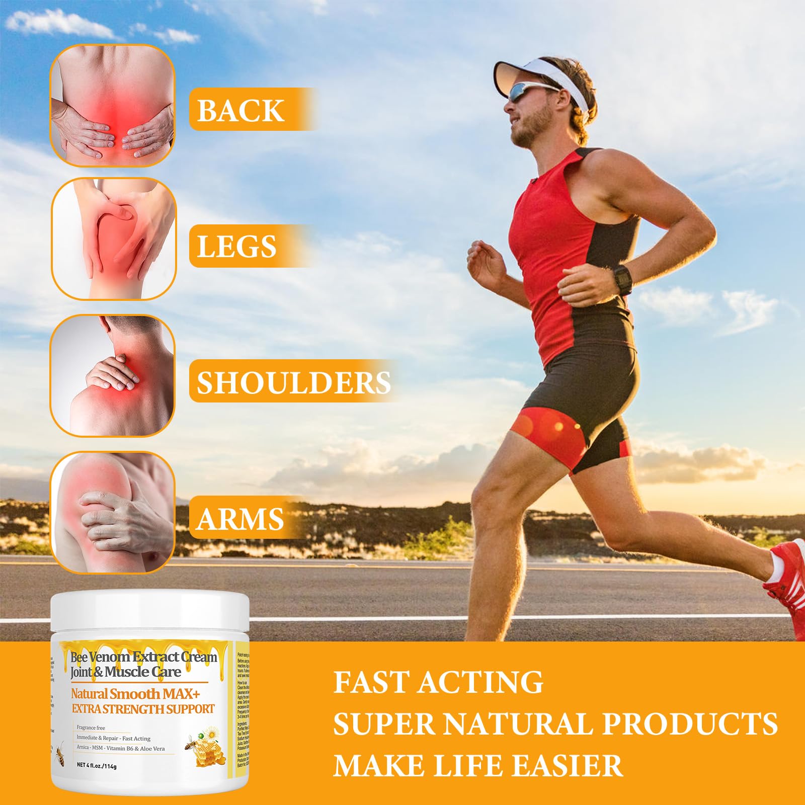 HIKCOSLLY New Zealand Bee Venom Cream, High Strength Recovery Muscle Joint Cream, Natural Organic, Soothe Back, Neck, Hands, Feet, Shoulder, Leg, Knee, Ankle Pain HIKCOSLLY buy supplements canada