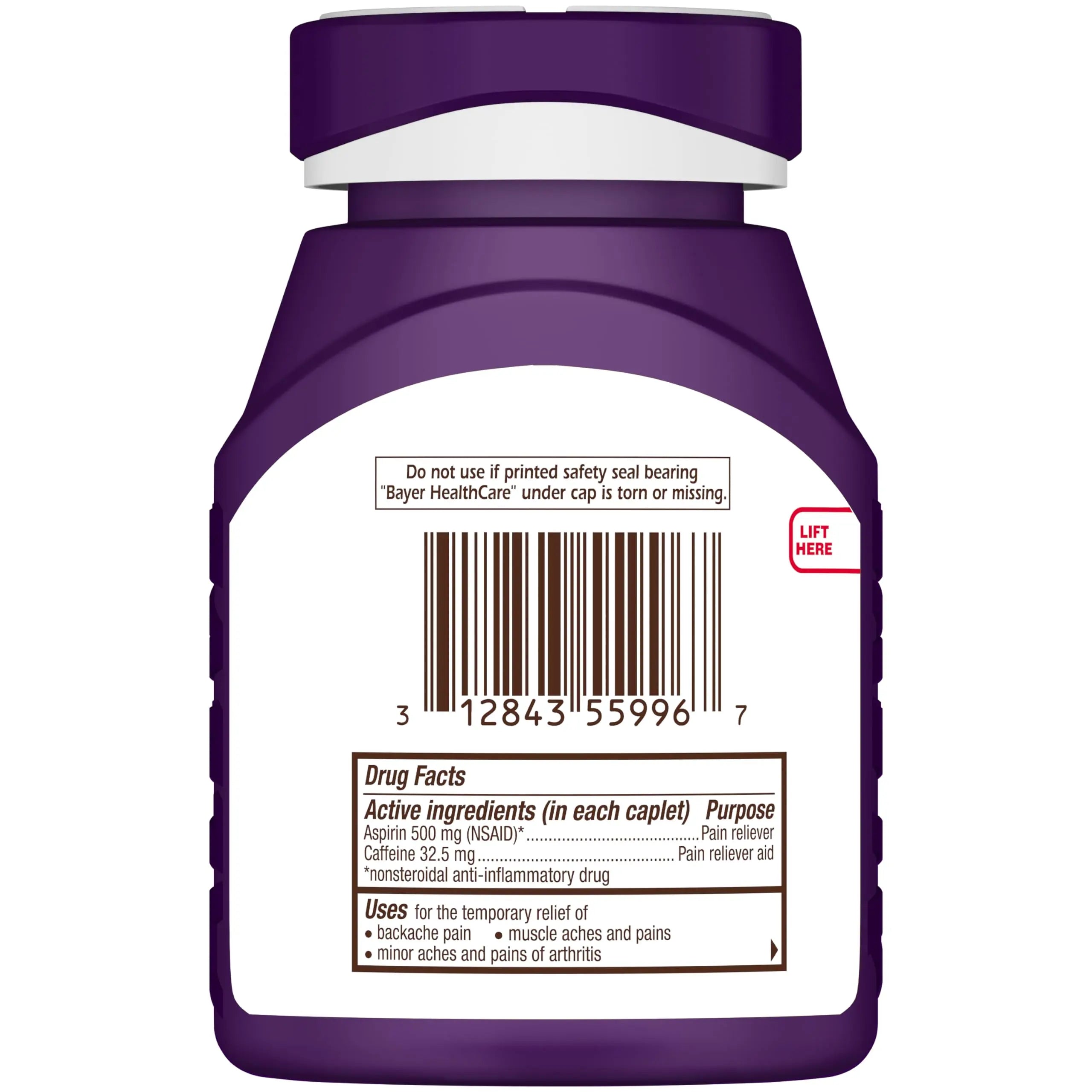 Bayer Extra Strength 500mg Aspirin Plus Caffeine for Powerful Pain Relief, 200 Coated Caplets Bayer buy supplements canada