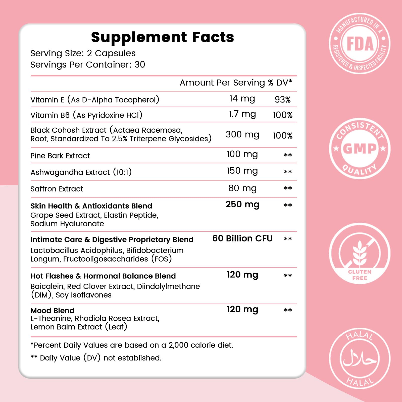 LeCozz Menopause Supplement for Women : Hormone-Free Probiotic with Black Cohosh & Ashwagandha Support for Hot Flashes Mood Balance & Skin Health 60 Capsules LeCozz buy supplements canada