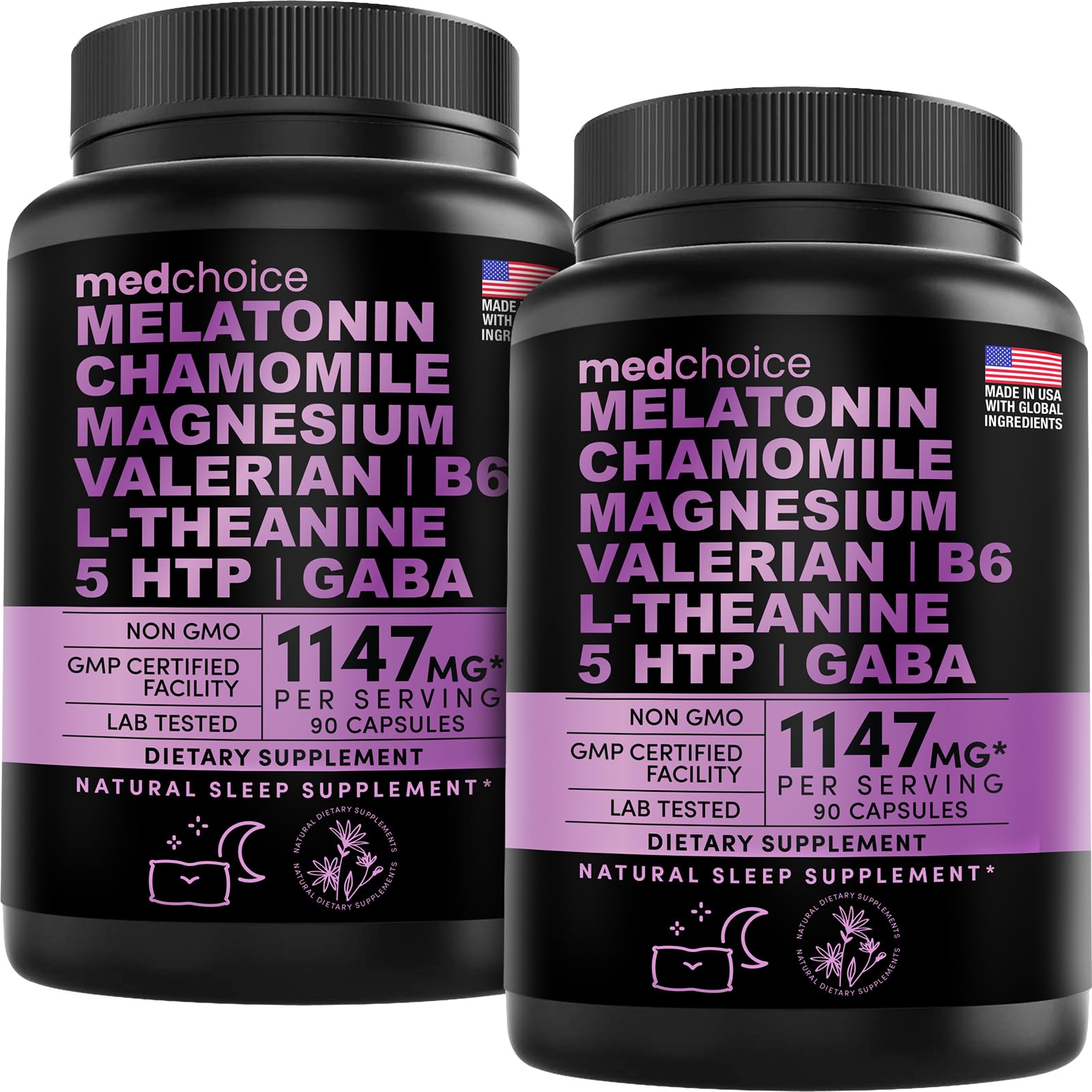 10-in-1 Melatonin Capsules - Melatonin 5mg Natural Sleep Aid for Adults MEDCHOICE buy supplements canada