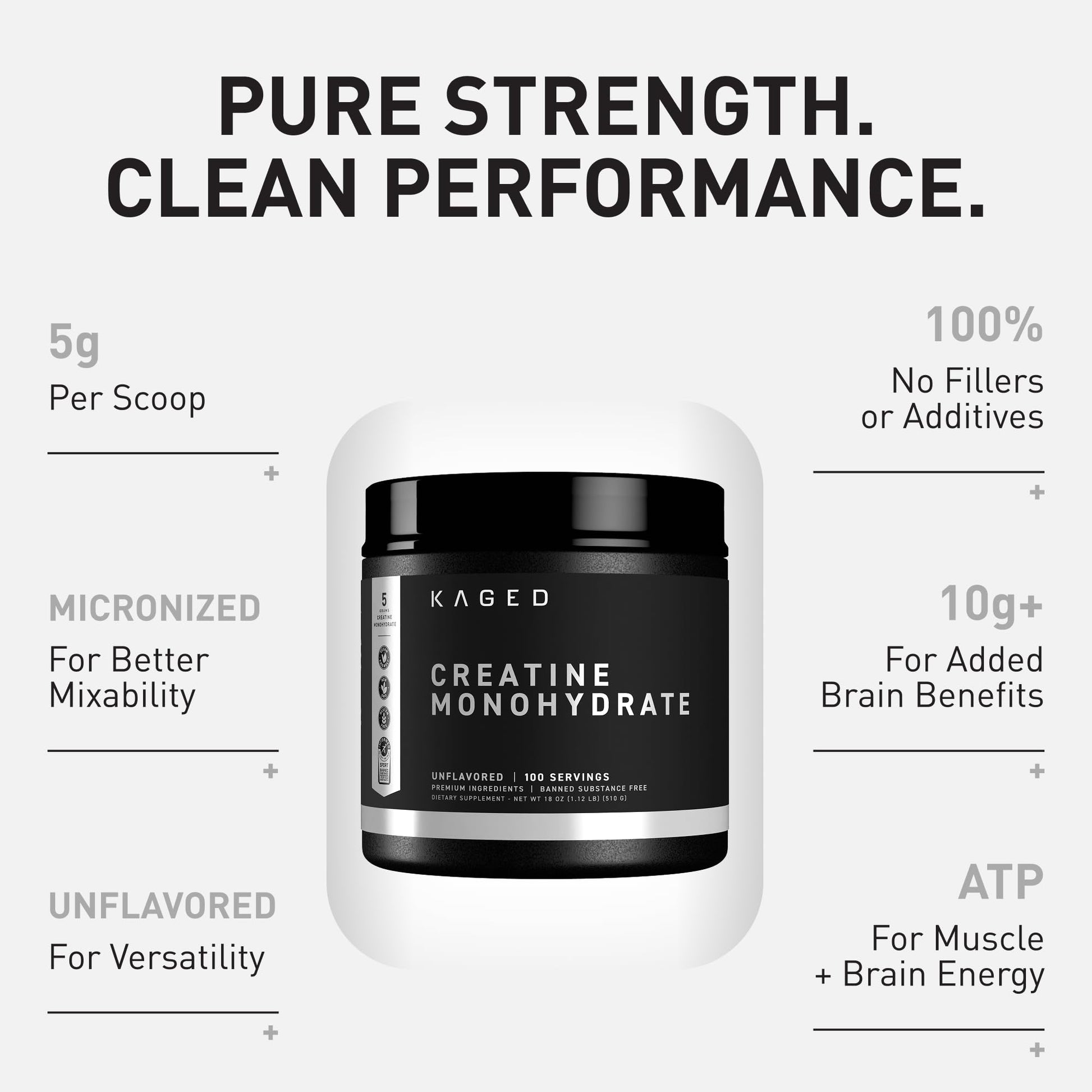 Kaged Creatine Monohydrate Micronized Powder | Unflavored | Muscle Building & Recovery | 5000 mg Per Serving | Vegan, Gluten Free, Easily Digestible Kaged buy supplements canada