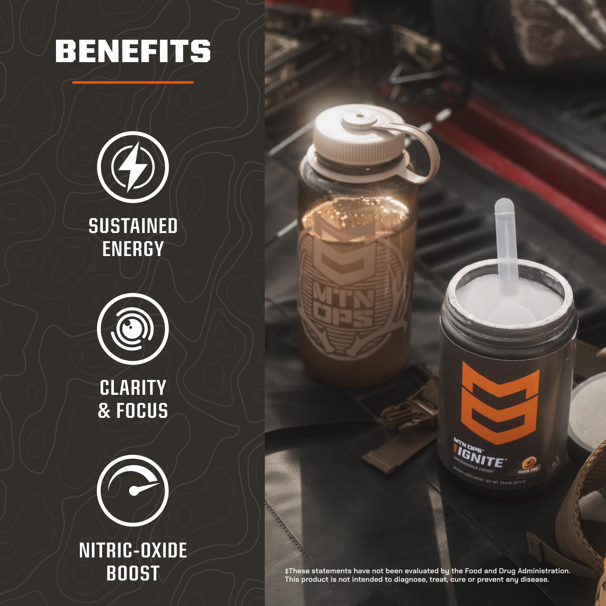MTN OPS Ignite Trail Packs Energy Drink Powder, Gluten Free Nootropic Supplement Drink Mix, L Arginine, L Citrulline, Caffeine & Nootropic Sugar Free Drink Mix, 20 Servings, Tiger's Blood MTN OPS buy supplements canada