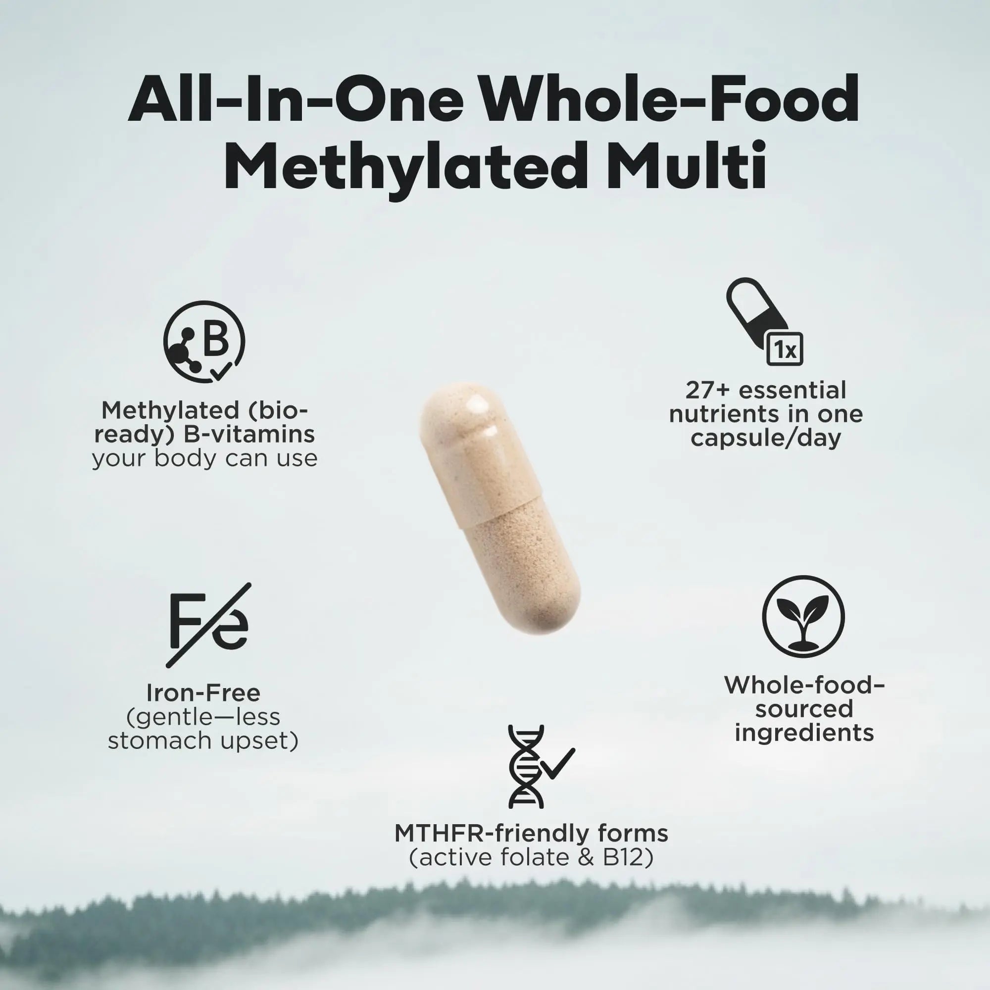 Wild Methylated Multivitamin for Women & Men | Daily Multi Vitamin | MTHFR Supplement Without Iron | Methylated B12, Folate, Vitamin C, A, K2, D, E Wild Foods buy supplements canada