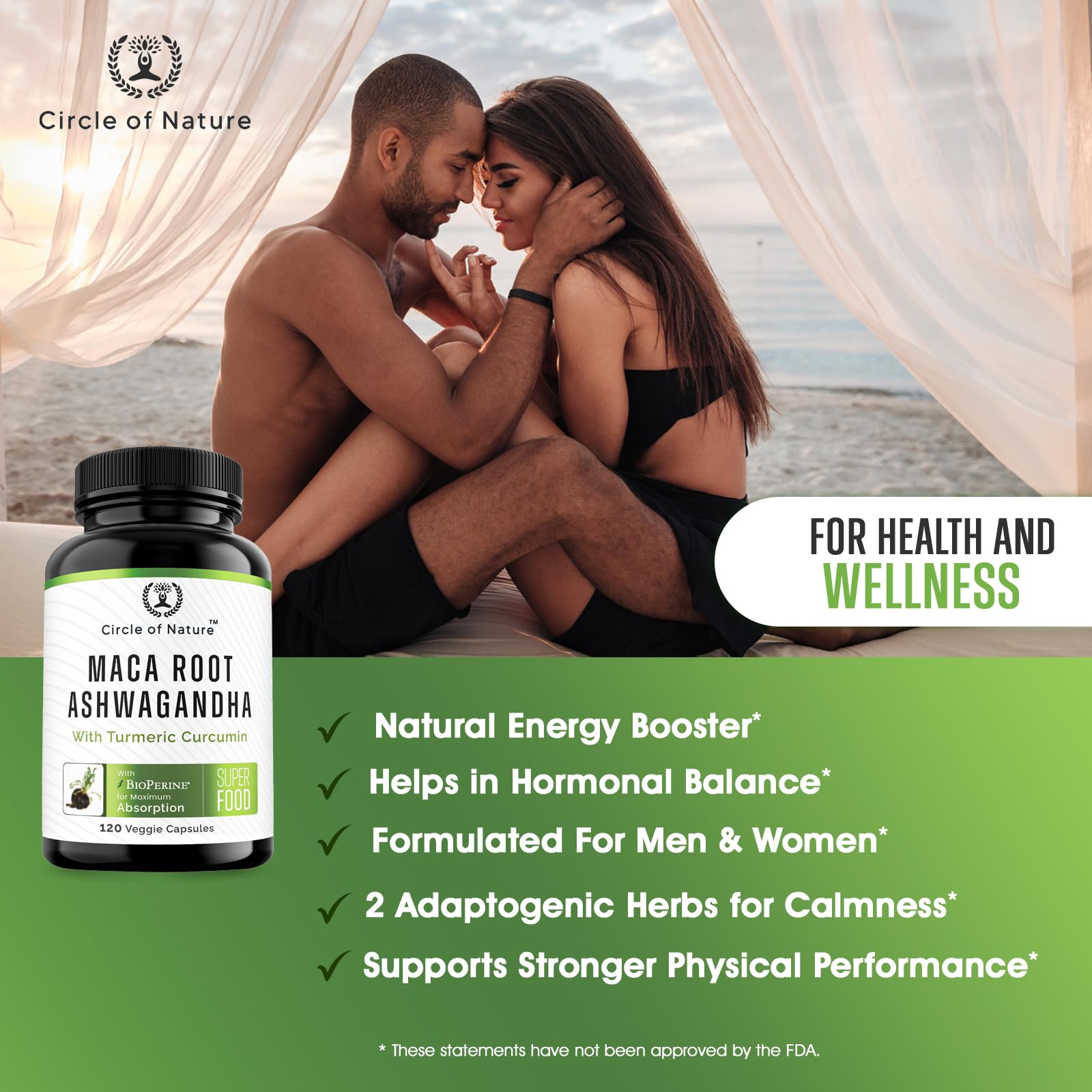 Maca Root 10,000 mg, Ashwagandha 6000mg Extract, Capsules for Men & Women CIRCLE OF NATURE buy supplements canada