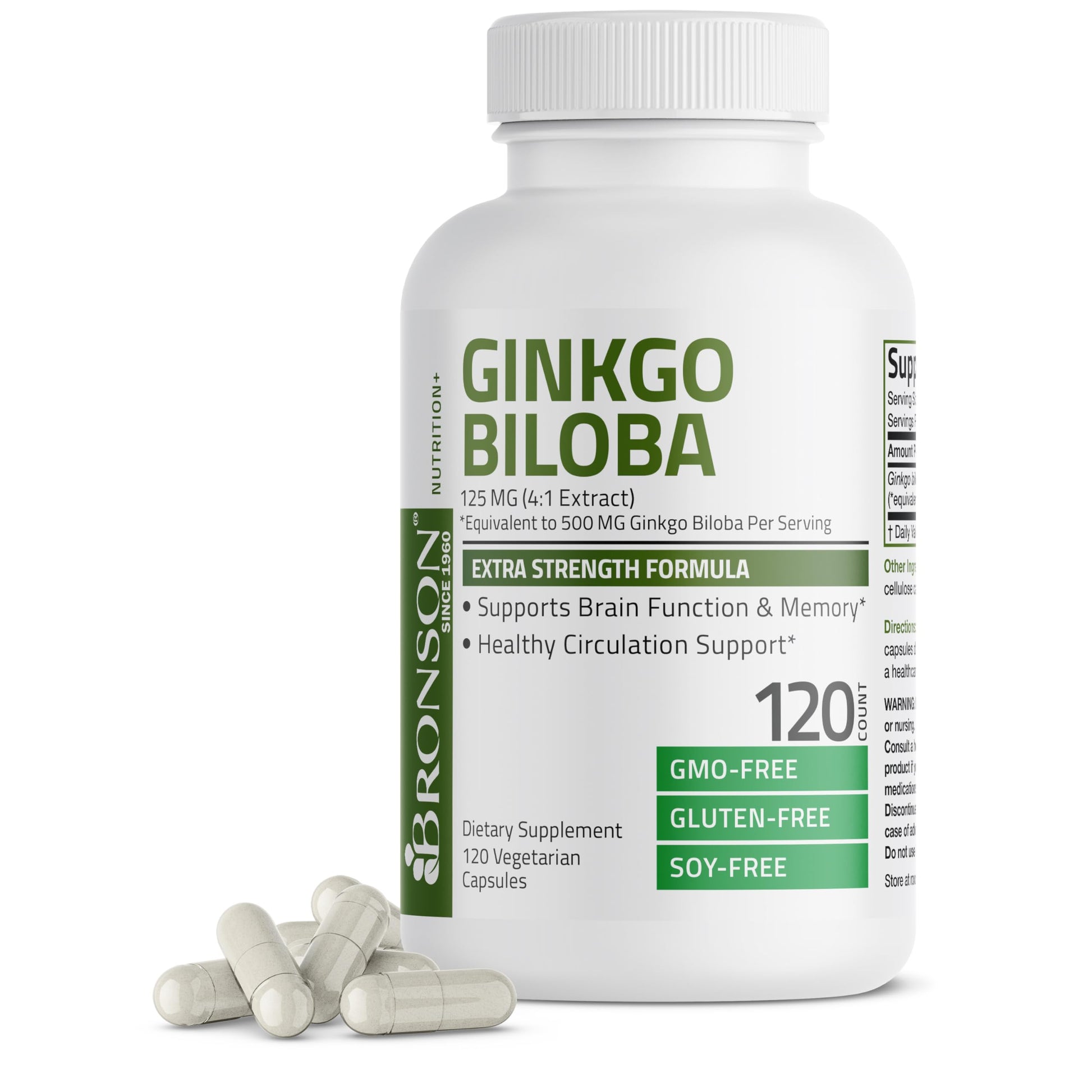 Bronson Ginkgo Biloba Extra Strength 125mg (4:1 Extract) Equivalent to 500mg Bronson buy supplements canada