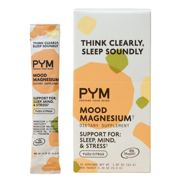 PYM Mood Magnesium Powder Packets (10-Servings) Magnesium Glycinate, L-Threonate & Malate Powder | Aid & Mood Support Supplement for Stress PYM Health buy supplements canada