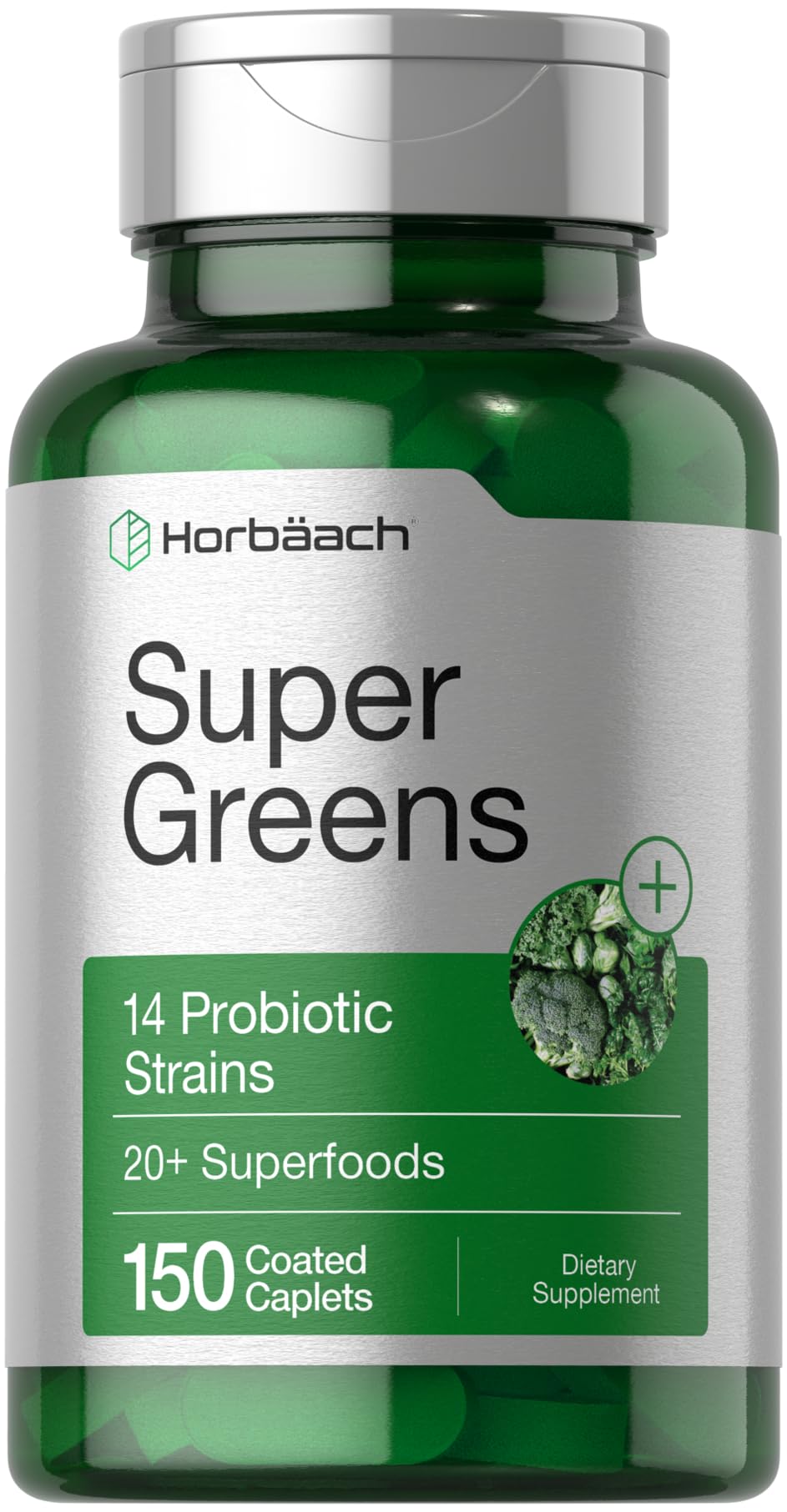 Horbäach Super Greens Supplement with Probiotics | 150 Caplets | Non-GMO, and Gluten Free Horbäach buy supplements canada