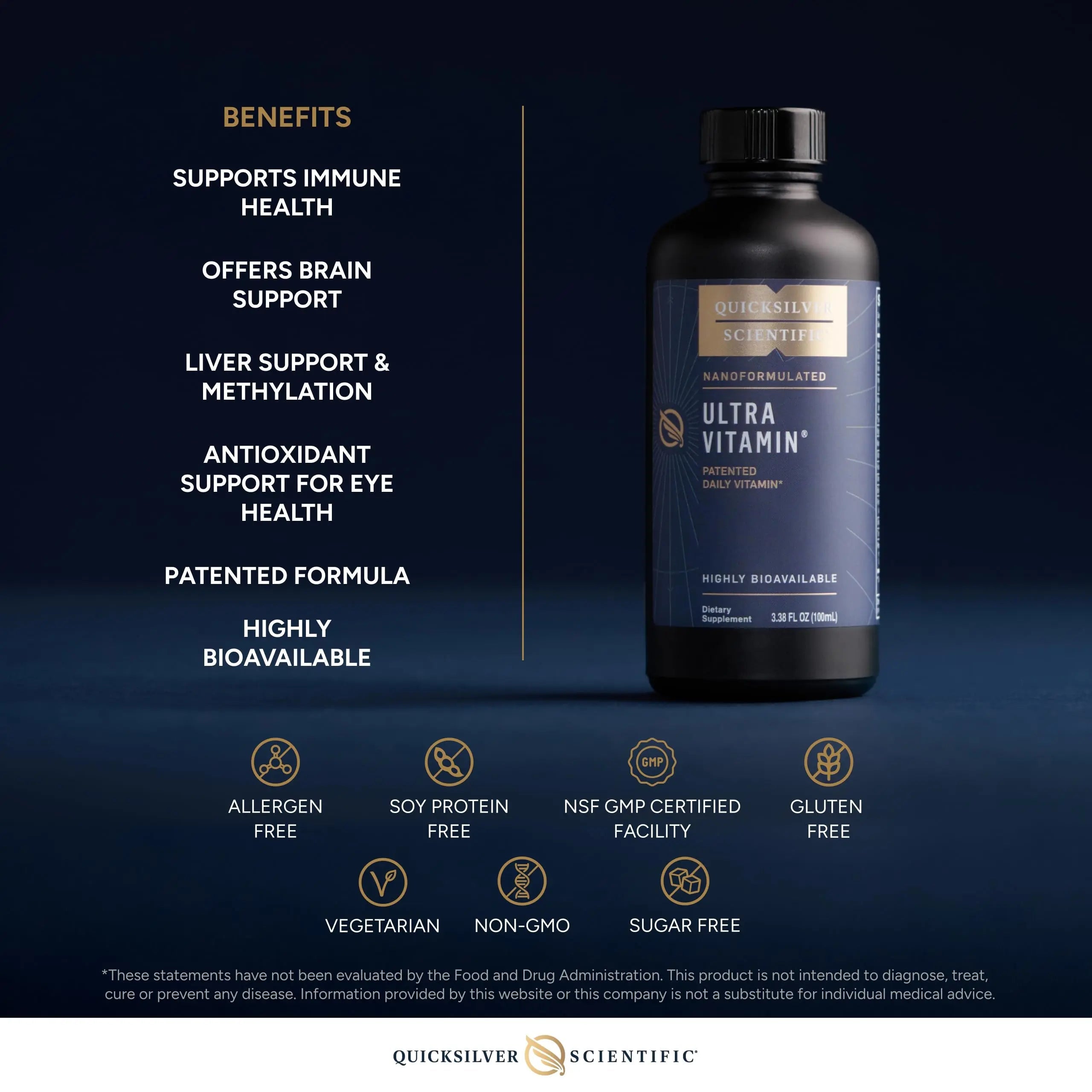 Quicksilver Scientific Liposomal Ultra Vitamin - Liquid Multivitamin & Antioxidant Supplement for Energy, Liver Health & Brain Support Quicksilver Scientific buy supplements canada