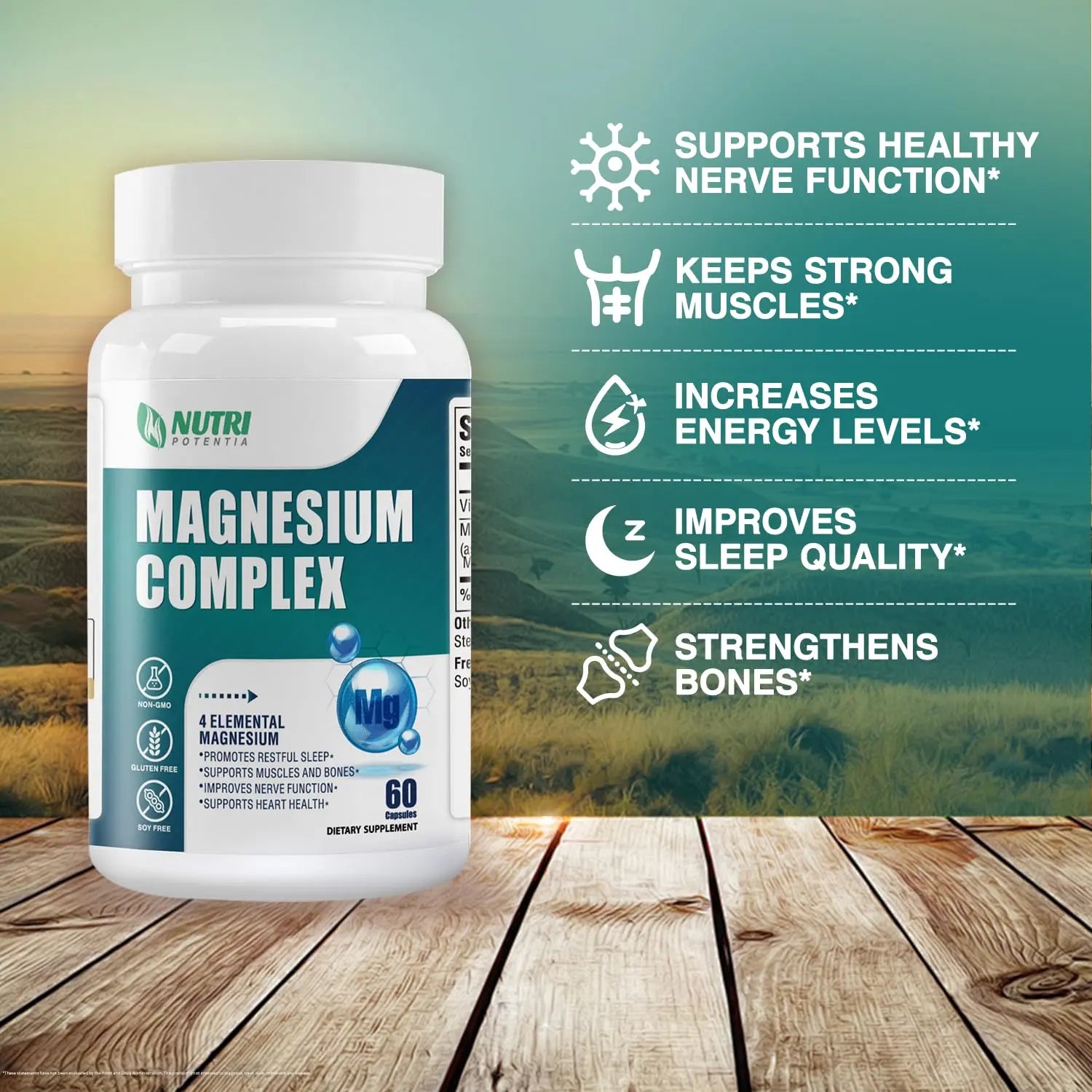 Magnesium Complex for Women&Men,With Glycinate Malate Citrate Taurate.Support for Sleep,Stress Relief,Cognitive Function,Magnesium Supplement 500mg,Third-Party Tested(Made & Tested in USA)-60 Capsules NUTRI POTENTIA buy supplements canada
