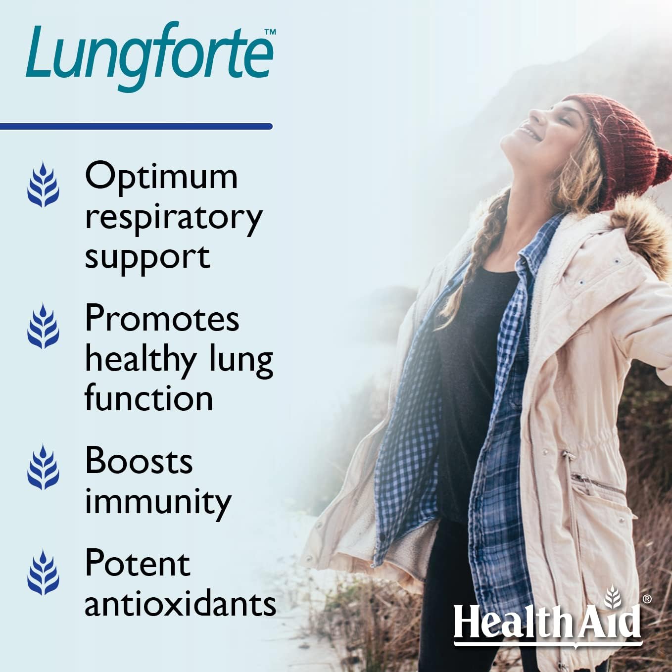 HealthAid LungForte 30 Tablets – Daily Antioxidant Lung Support with NAC, Resveratrol, Olive Leaf, Thyme & Vitamins A, C & D3 – Vegetarian, Non‑GMO HealthAid buy supplements canada