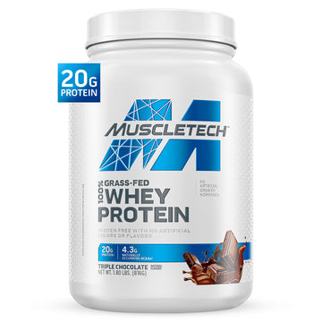 Muscletech Grass-Fed Whey Protein Powder (Triple Chocolate, 1.8LB) - Whey Protein Smoothie & Milk Shake Mix Supports Muscle Gain & Recovery - 20g of Whey Protein for Women & Men - Non-GMO, Gluten-Free MuscleTech buy supplements canada