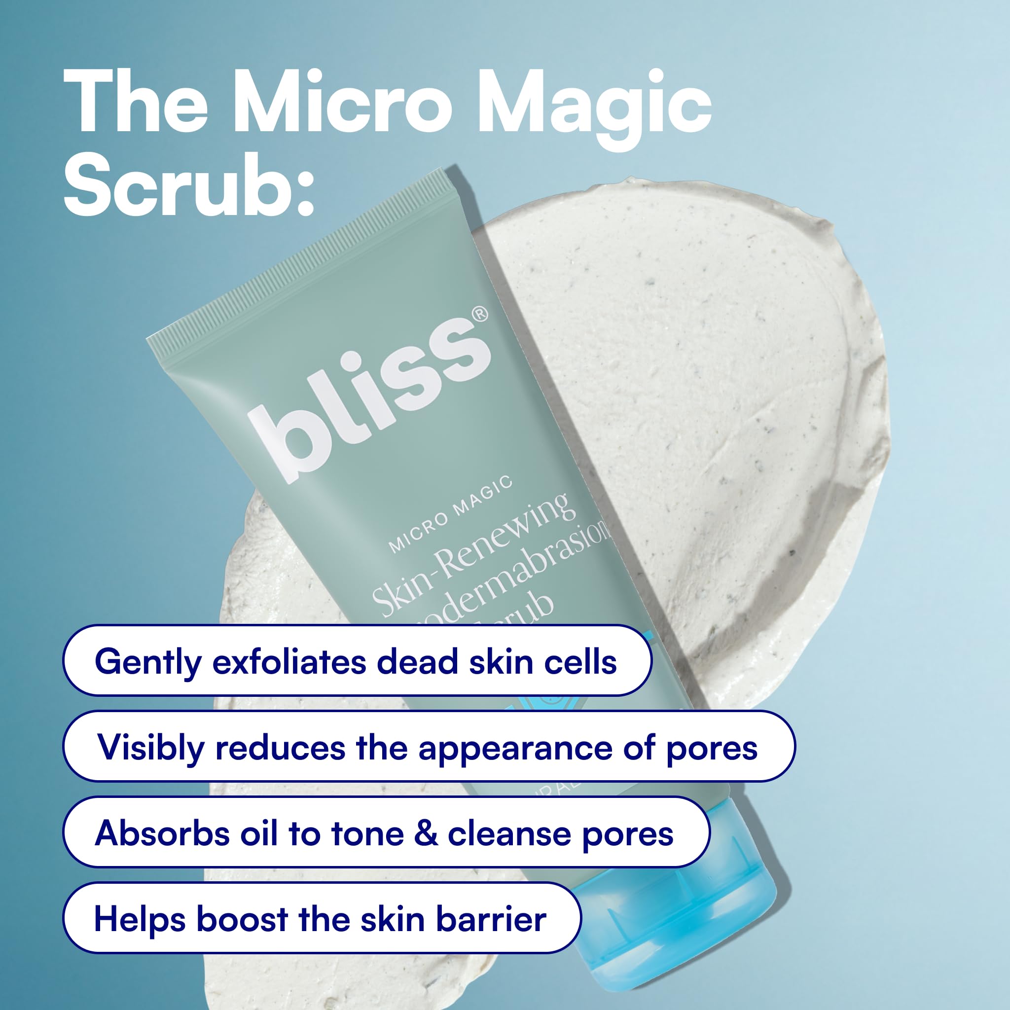 Bliss Micro Magic Skin-renewing Microdermabrasion Scrub | Smoothing Volcanic Pumice & Purifying Kaolin Clay | Refreshed Glow Straight-from-the-Spa Bliss buy supplements canada