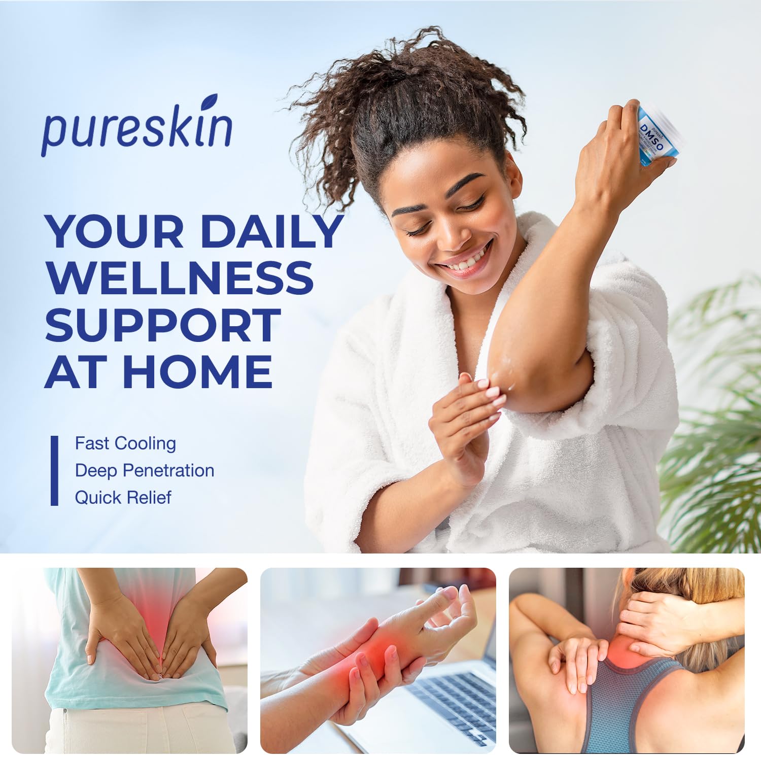 PURESKIN DMSO Relief Cream – Pharmaceutical Grade Fast-Absorbing Cooling Formula for Active Lifestyles – Lightweight Cream with Arnica, MSM, Magnesium, Menthol & Aloe, 4 oz PURESKIN buy supplements canada