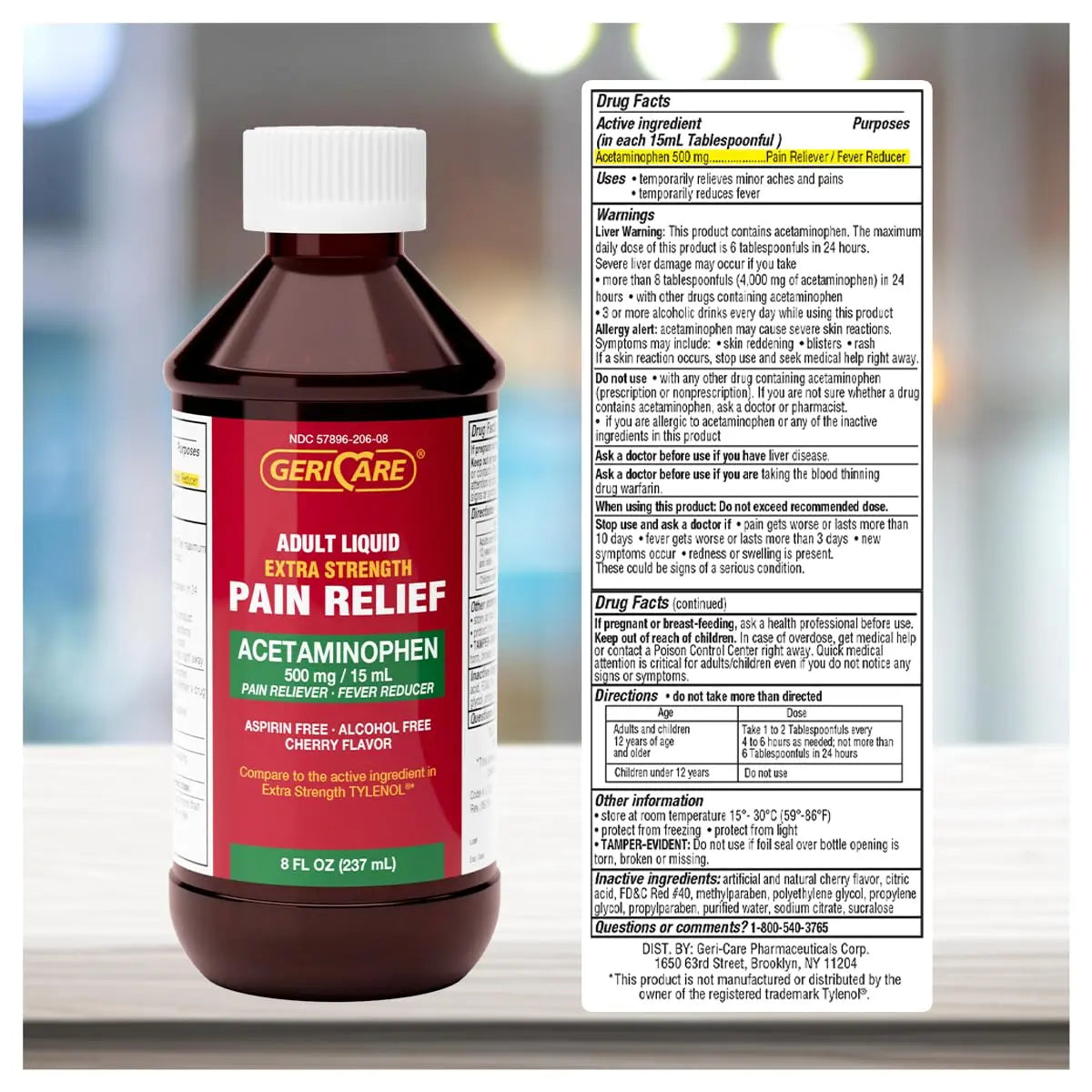 GeriCare Extra Strength Acetaminophen 500 mg Adult Liquid Pain Relief, Fever Reducer, 8 FL OZ (Pack of 1) GeriCare buy supplements canada