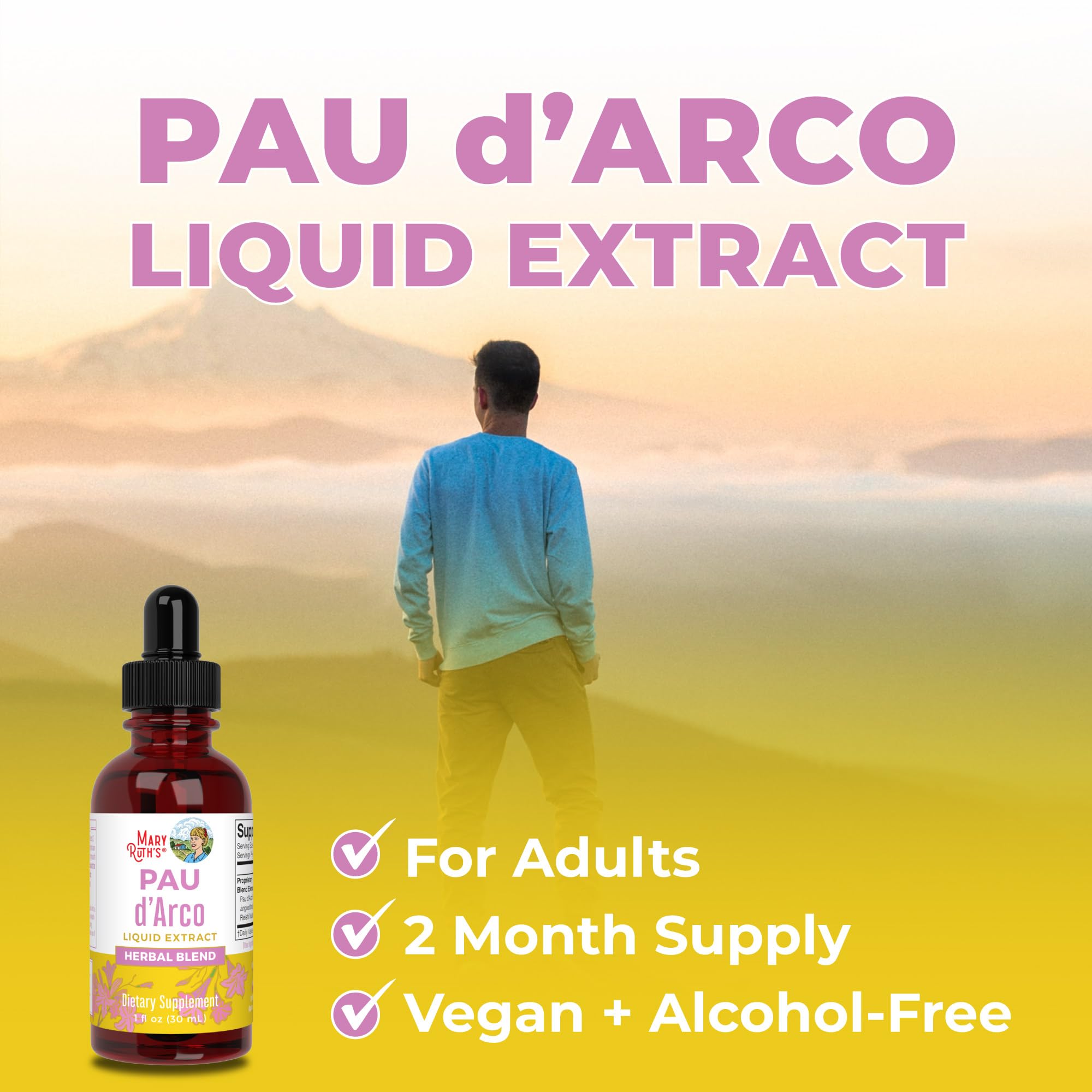 MaryRuth Organics PAU D'Arco Herbal Blend | Reishi Mushroom | Echinacea angustifolia Root | Usnea Lichen | Thyme Leaf | Vegan | Non-GMO Project Verified | Gluten Free | 30 Servings | 1 Fl Oz MARYRUTH'S buy supplements canada