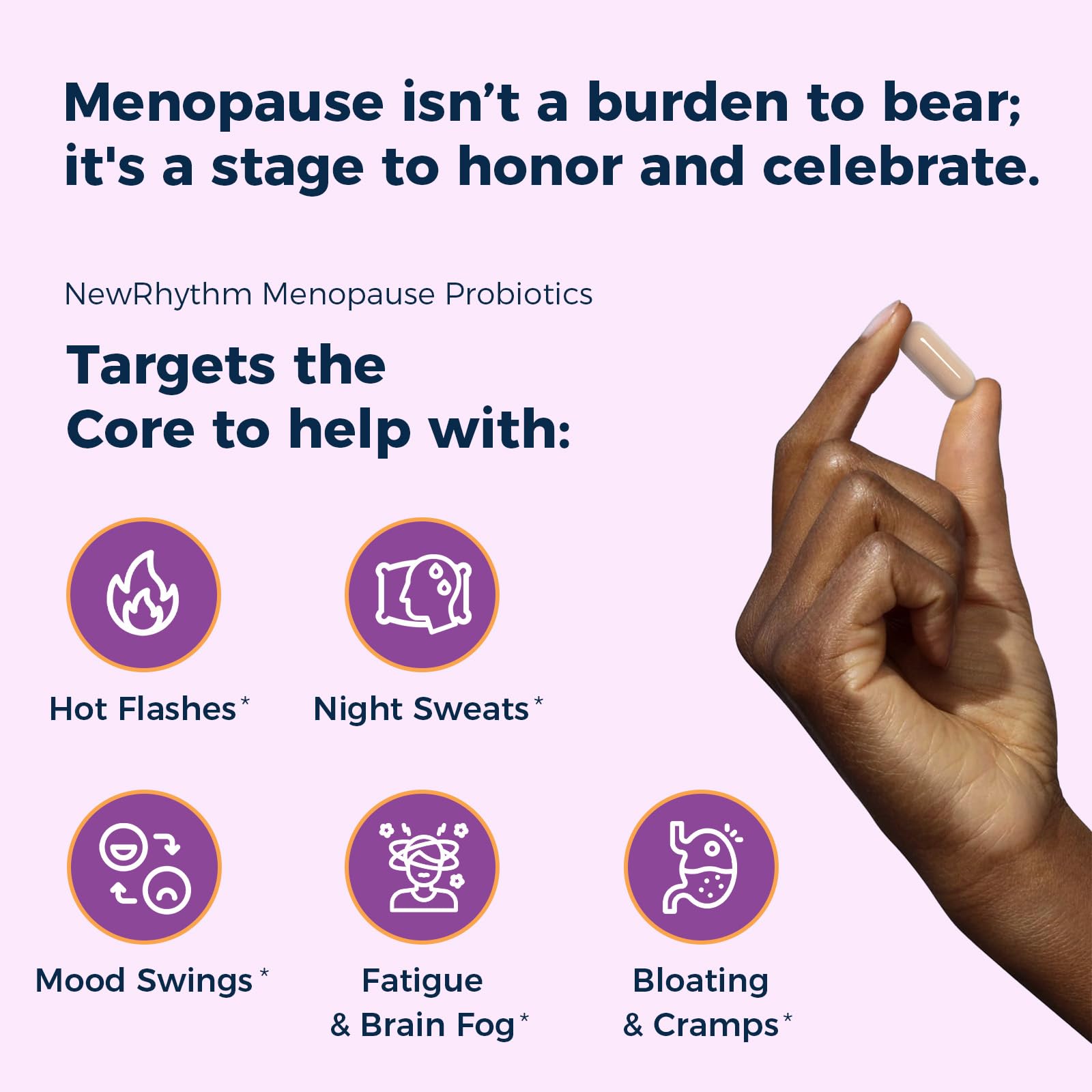 NewRhythm Menopause Probiotics for Women, 7-in-1 Relief, Prebiotics, Black Cohosh Trans-Resveratrol Chasteberry Red Clover Dong Quai, Hot Flashes Night Sweats, No Soy, No Estrogen, 30 Ct NewRhythm buy supplements canada