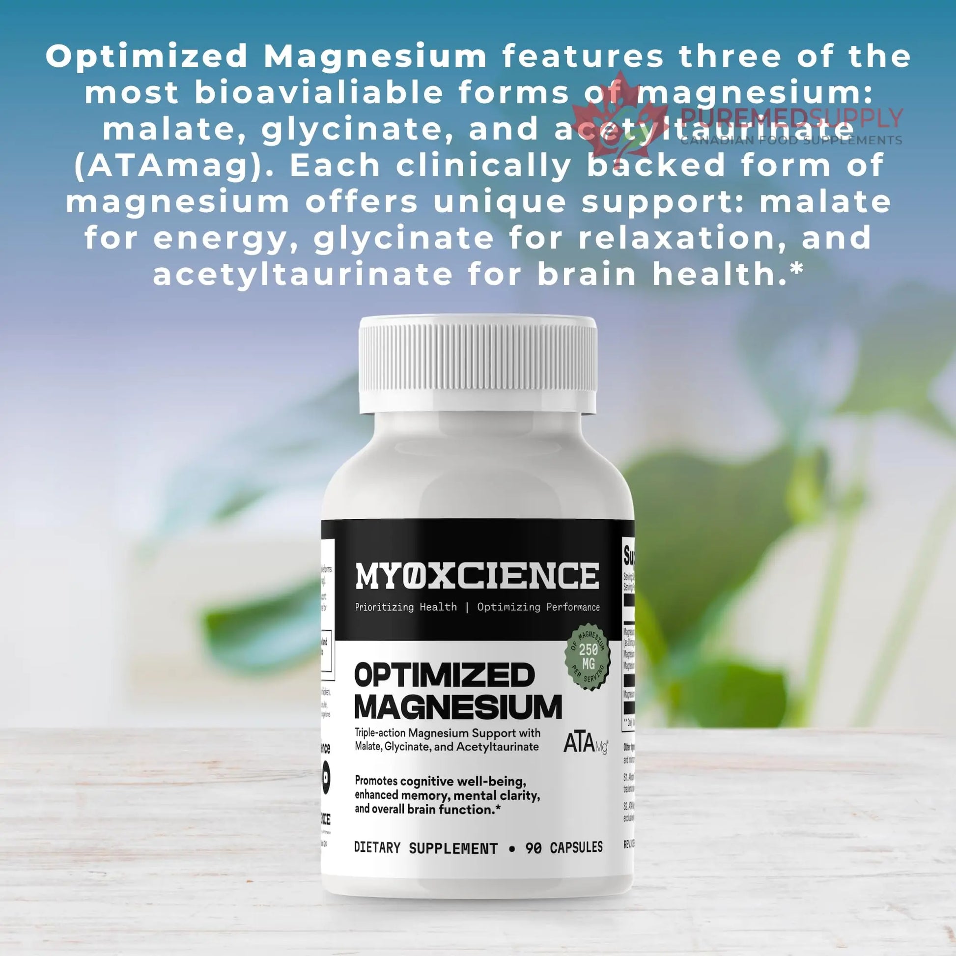 MYOXCIENCE Optimized Magnesium Glycinate + Magnesium Taurate (as ATAmag®) for High Brain Bioavailability to Support Stress Relief and Sleep | 30 Servings MYOXCIENCE buy supplements canada