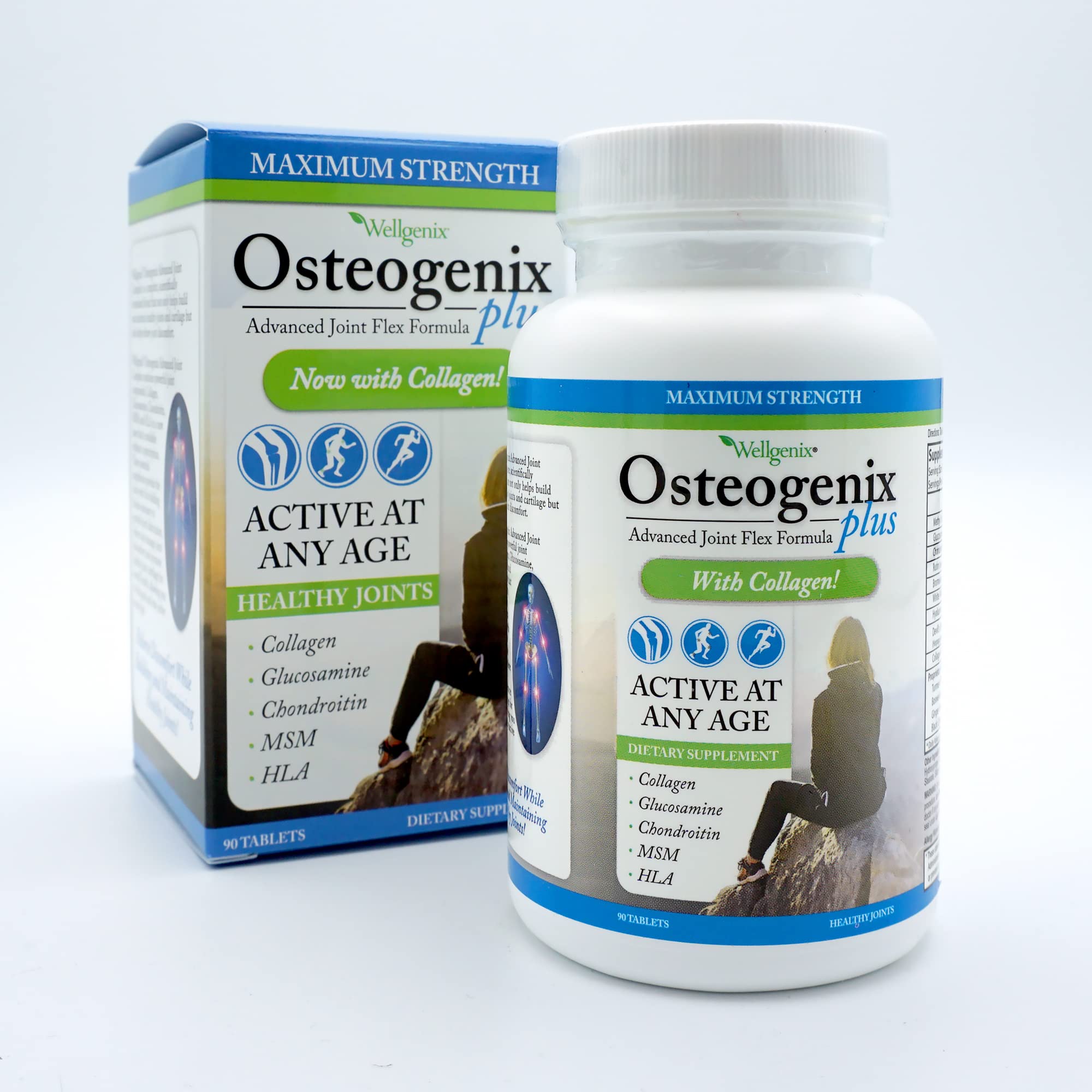 Wellgenix Osteogenix Advanced Joint Flex Formula (90 Ct) - Knee Supplement with Collagen II, Glucosamine, Chondroitin, MSM & HLA - Lubrication & Discomfort Support Tablets for Men & Women Wellgenix buy supplements canada
