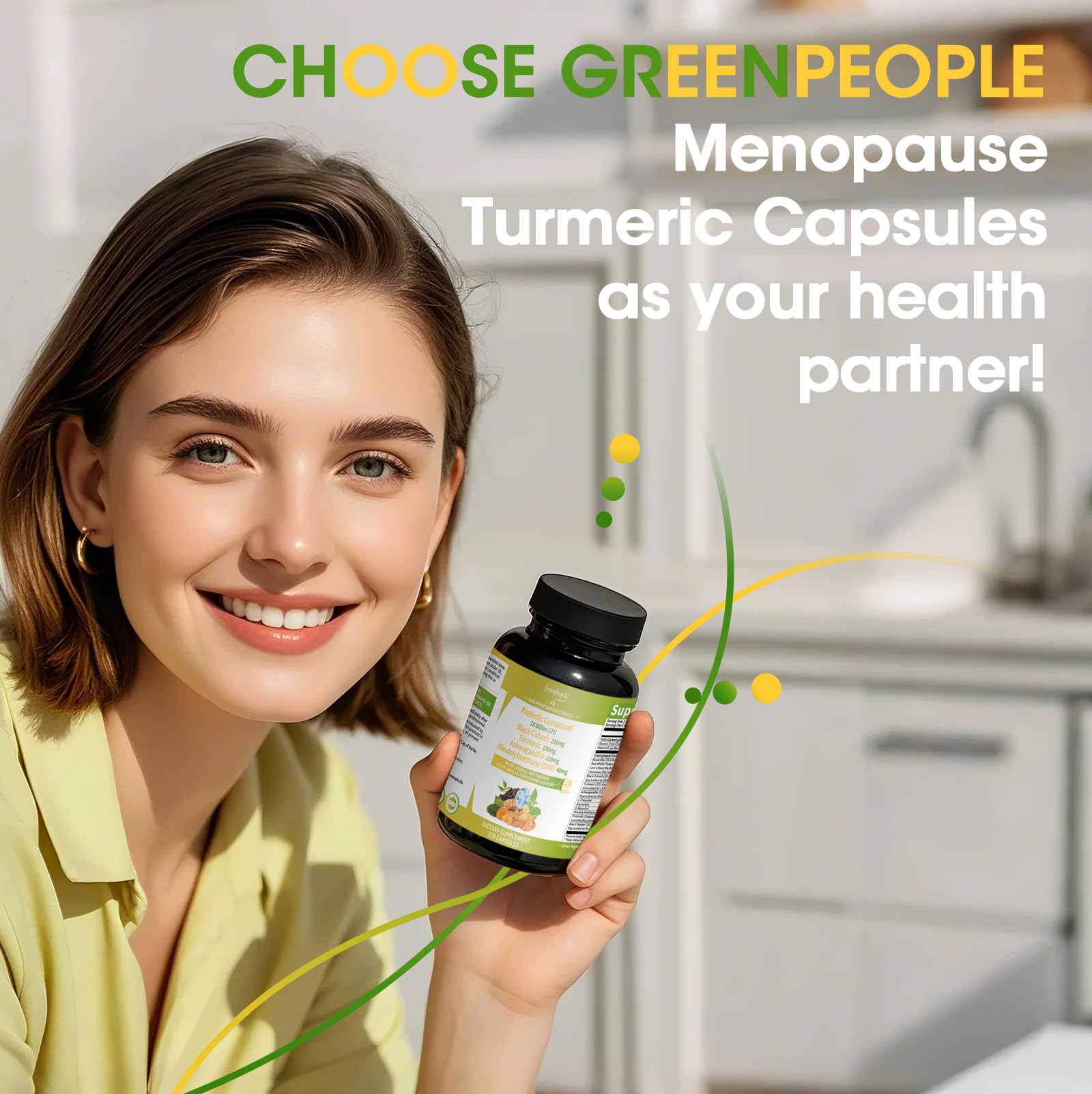 GREENPEOPLE Menopause Supplements for Women - Black Cohosh & Ashwagandha for Hot Flashes, Night Sweats, Mood Swings, Hormonal Balance Support,10 Billion CFU Probiotic - 120 Capsules Vegan Gluten-Free GREENPEOPLE buy supplements canada