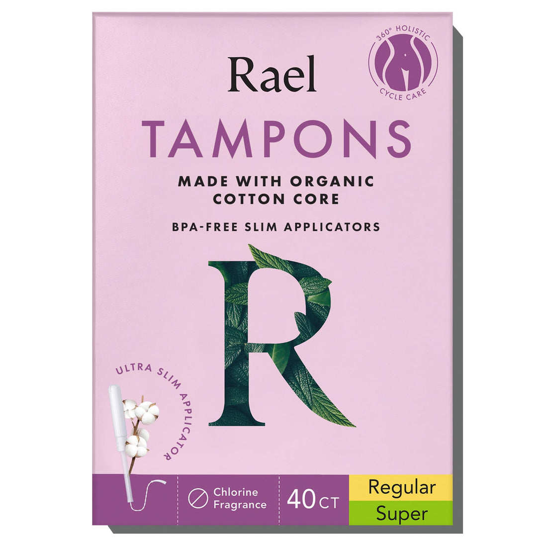 Rael Tampons, Slim Applicator Made with Organic Cotton Core - Tampons Multipack, Regular and Super Rael buy supplements canada