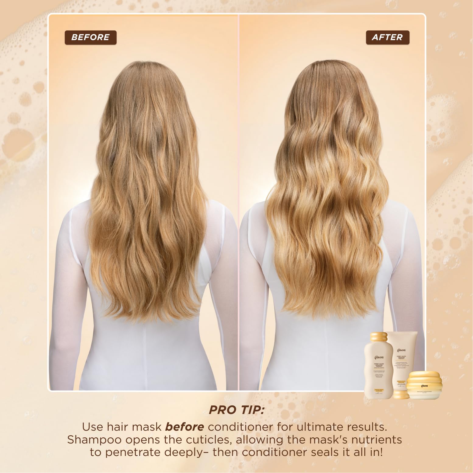 Gisou Honey Gloss Hair Therapy Trio - Mini Shampoo, Hair Mask and Conditioner for smoother, stronger and glossier hair Gisou buy supplements canada