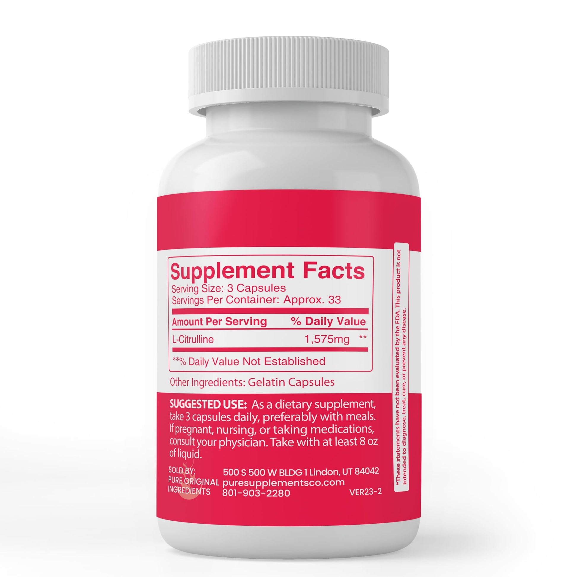 Pure Original Ingredients L-Citrulline, (100 Capsules) Always Pure, No Additives Or Fillers PURE ORIGINAL INGREDIENTS buy supplements canada